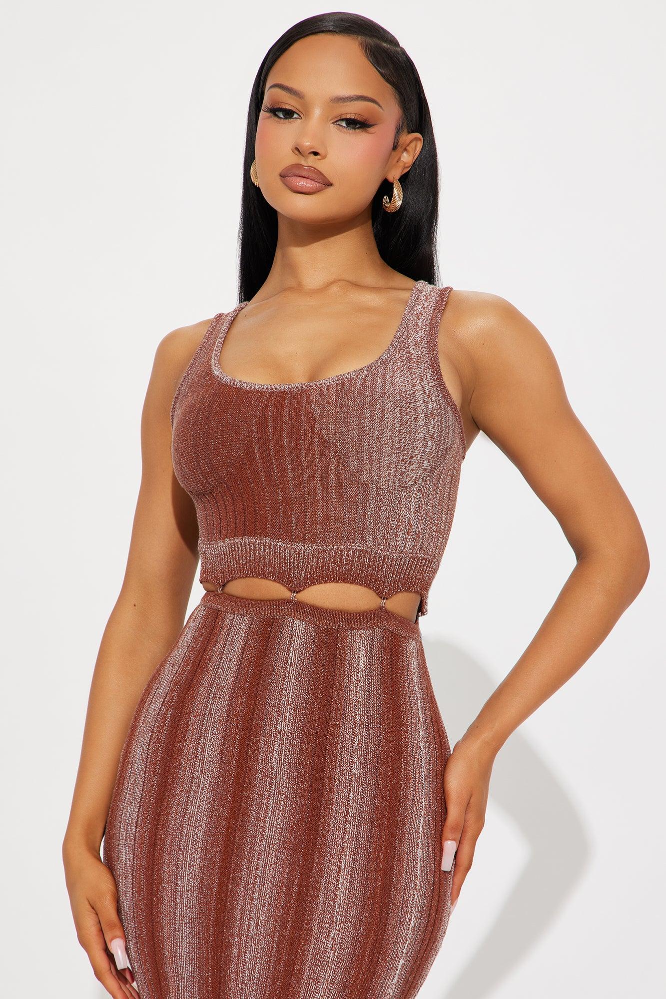 Mutual Feeling Sweater Midi Dress - Chocolate Product Image