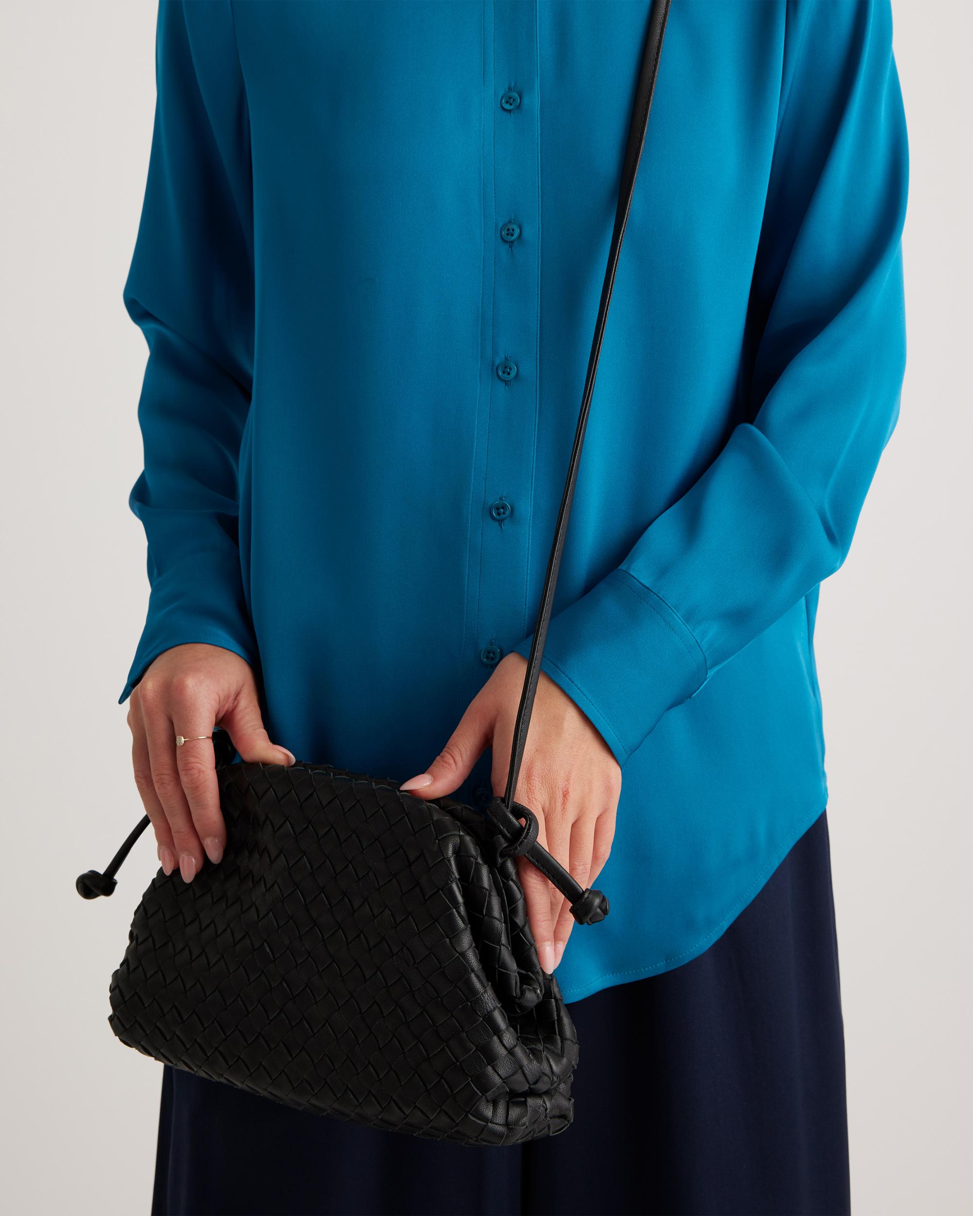 Quince | Women's Italian Leather Handwoven Pouch Crossbody Clutch Product Image