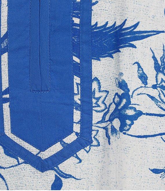 Ro's Garden Tokyo Printed Mandarin Collar 3/4 Sleeve Tunic Product Image