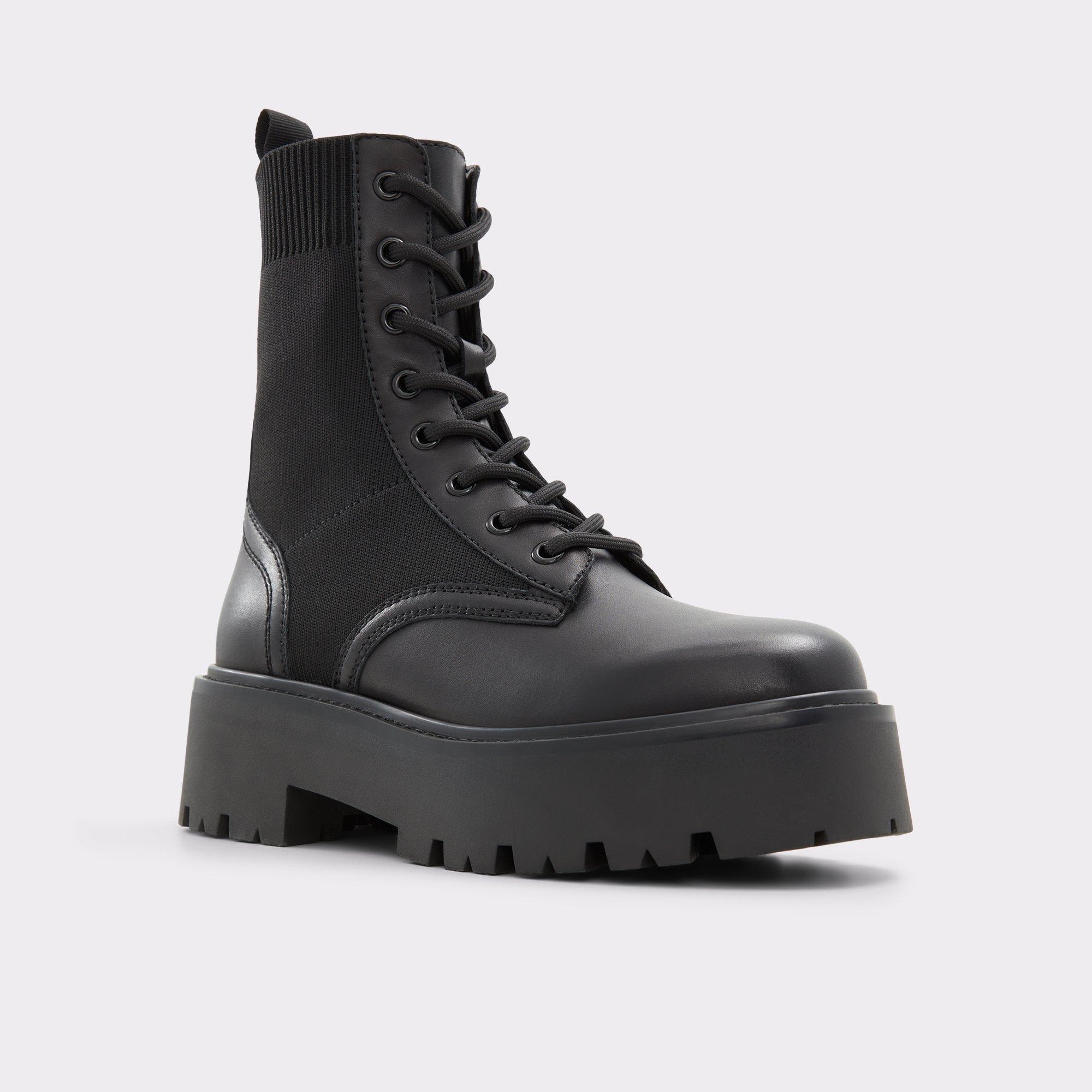 Talaleryknit Black Women's Combat boots | ALDO US Product Image