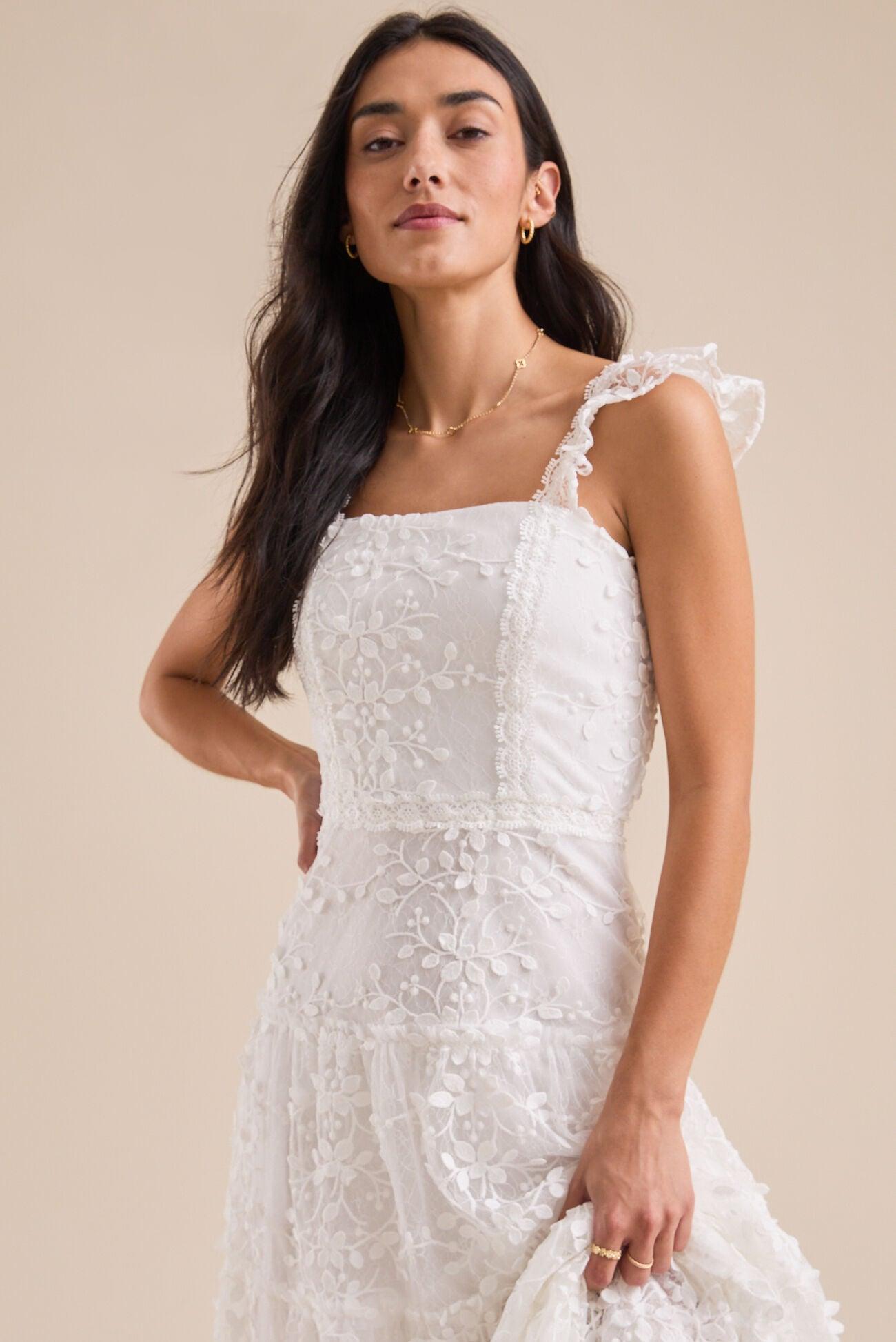 Kallie Lace Tiered Maxi Dress Product Image