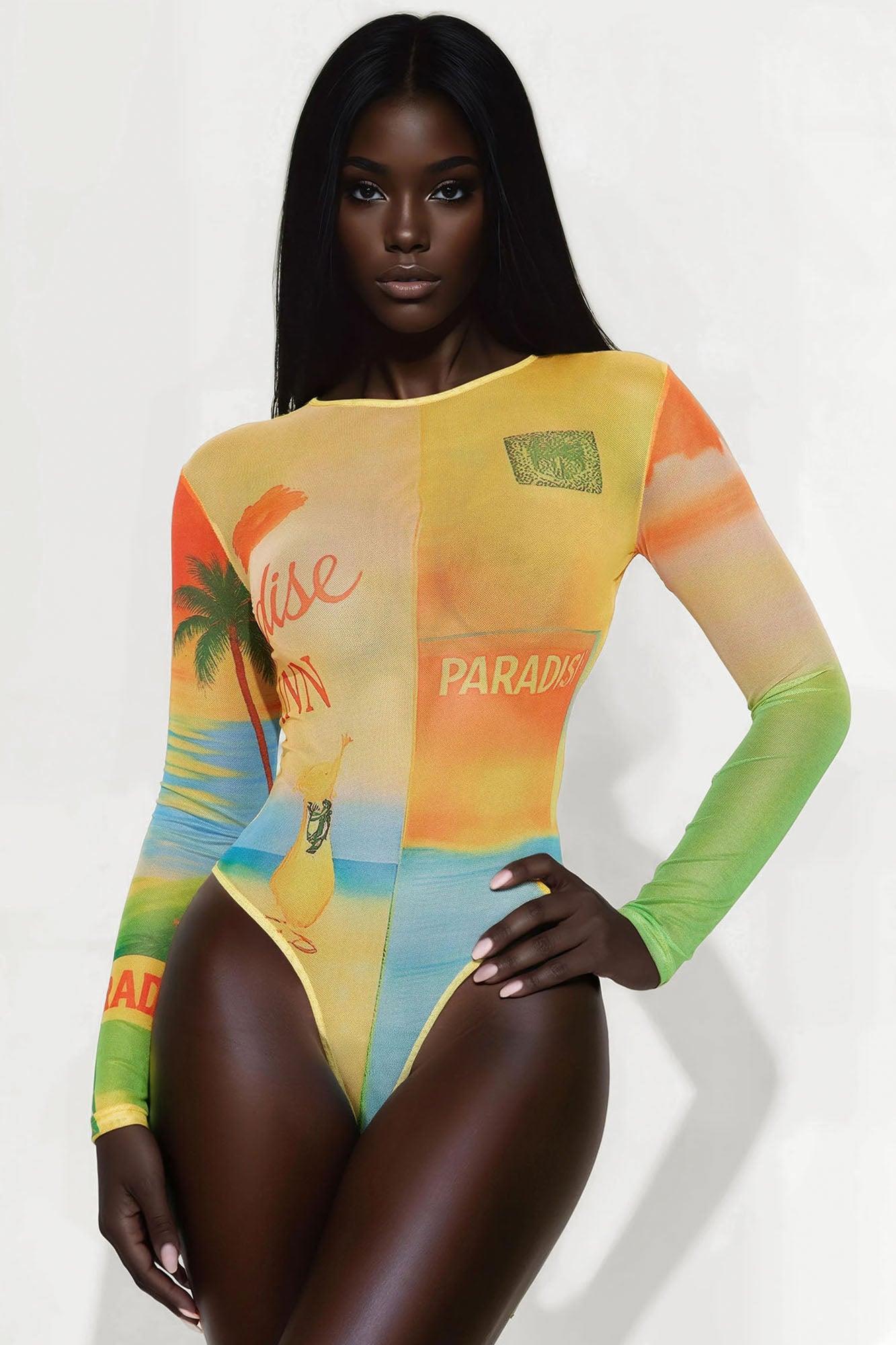 Palm Dreams Mesh Skirt Set - Yellow/combo Female Product Image