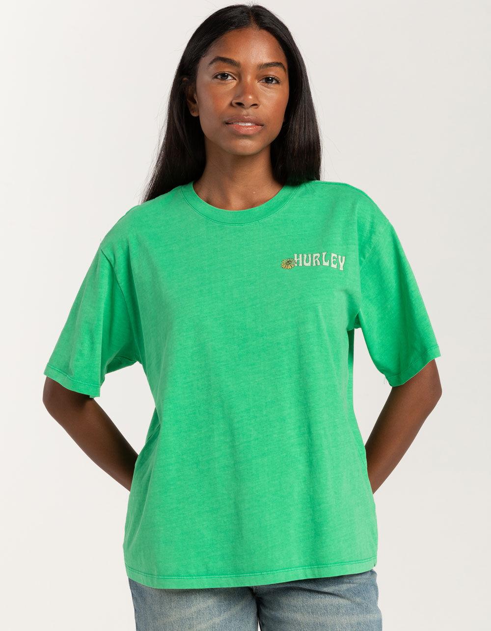 HURLEY Shoreline Womens Slim Boyfriend Tee - GREEN Product Image