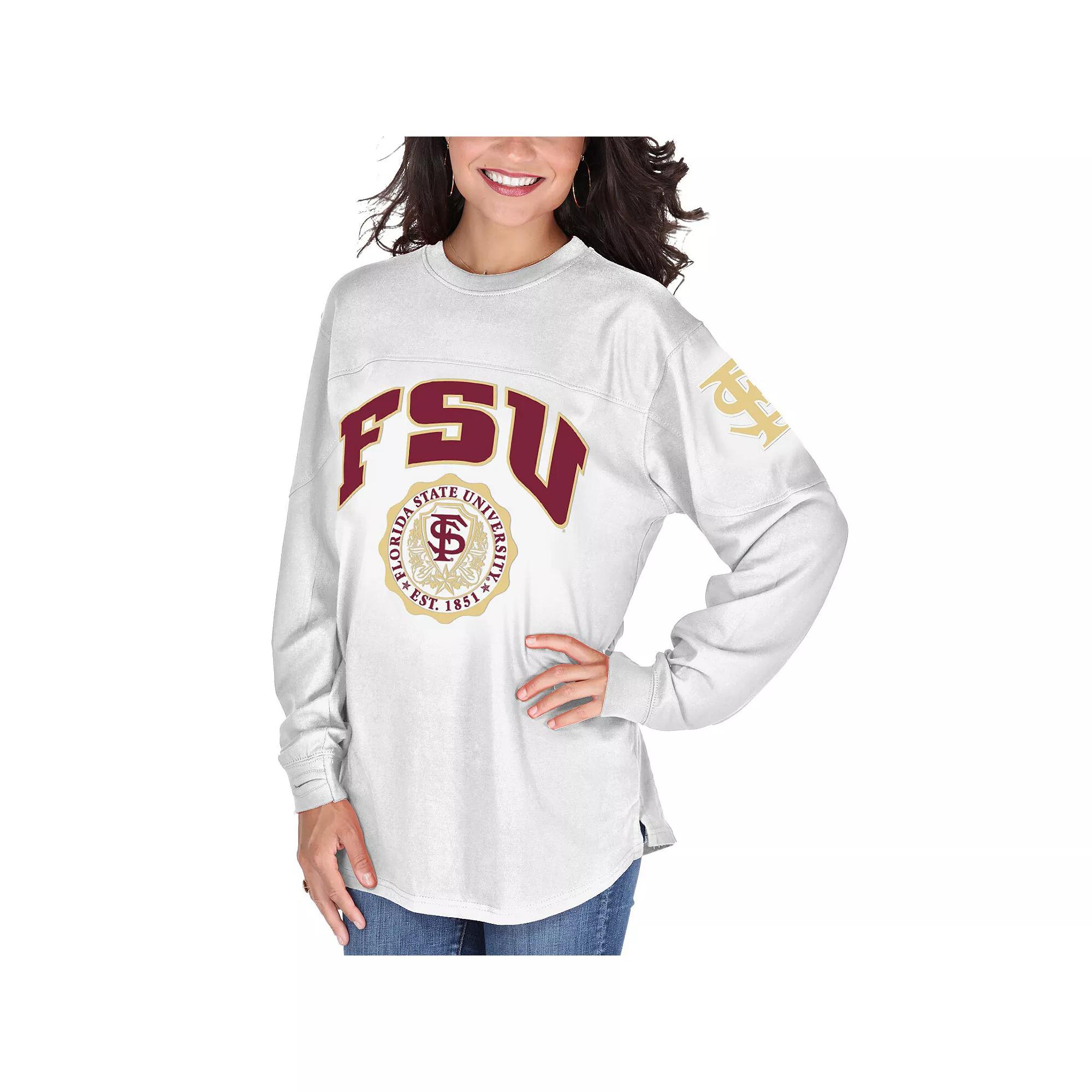 Women's White Florida State Seminoles Edith Long Sleeve T-Shirt, Size: Large Product Image
