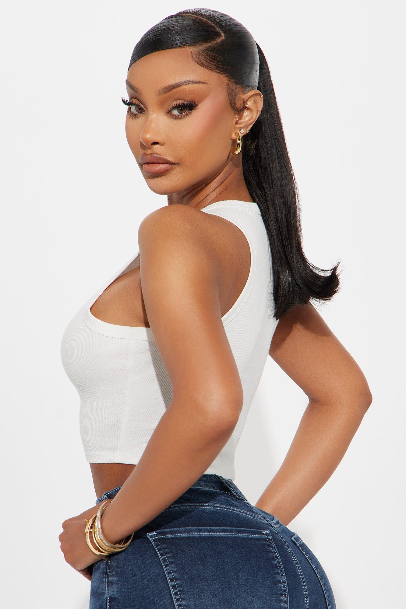 Cara Ribbed Tank - Off White Female Product Image