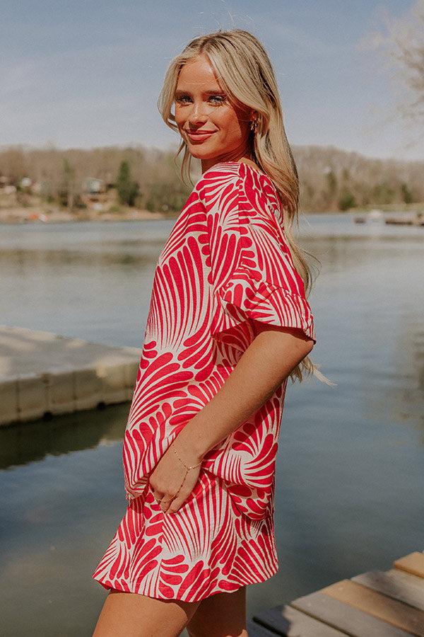 Vacay Bliss Shift Top in Hot Pink Product Image