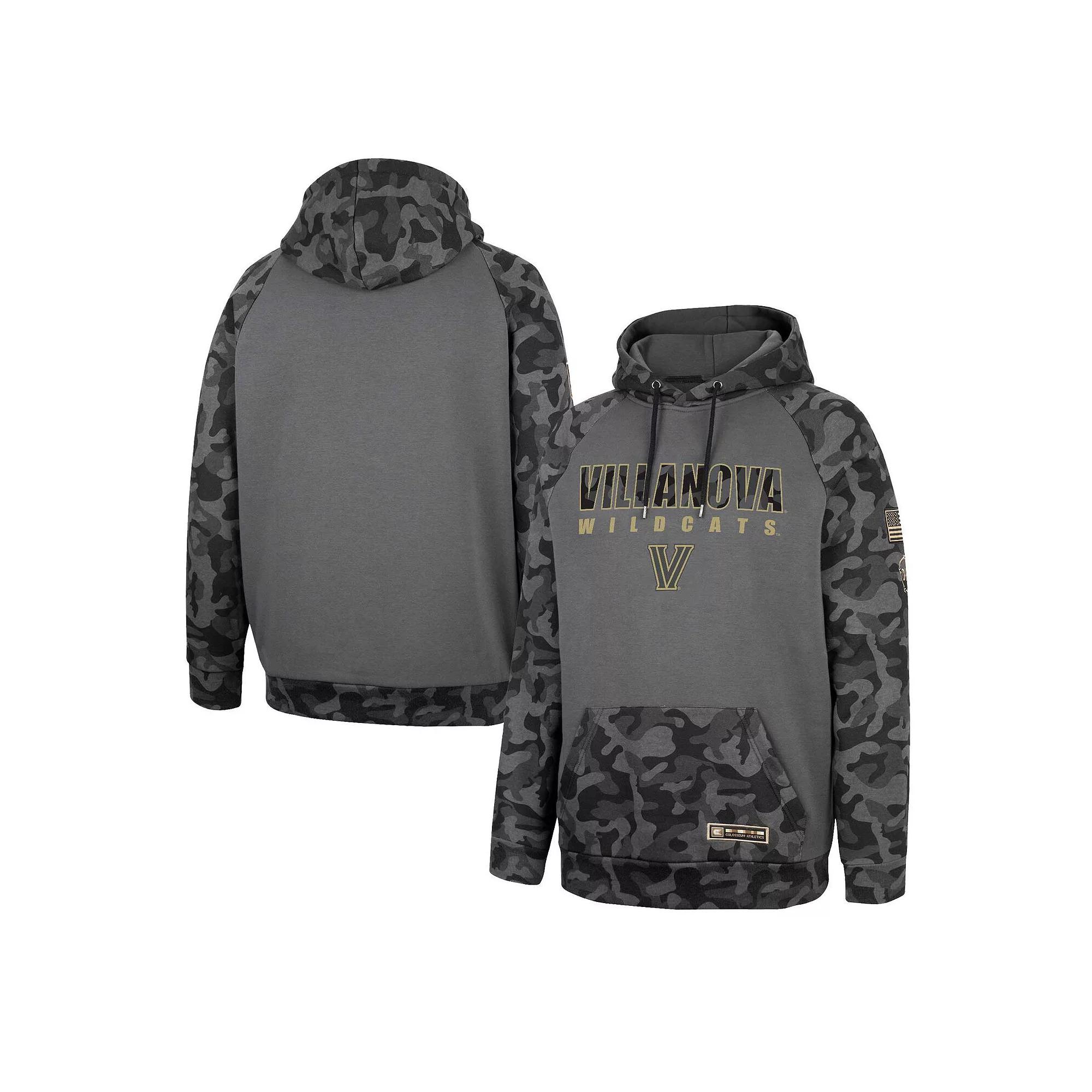 Men's Colosseum Charcoal Michigan State Spartans OHT Military Appreciation Camo Stack Raglan Pullover Hoodie,  Product Image