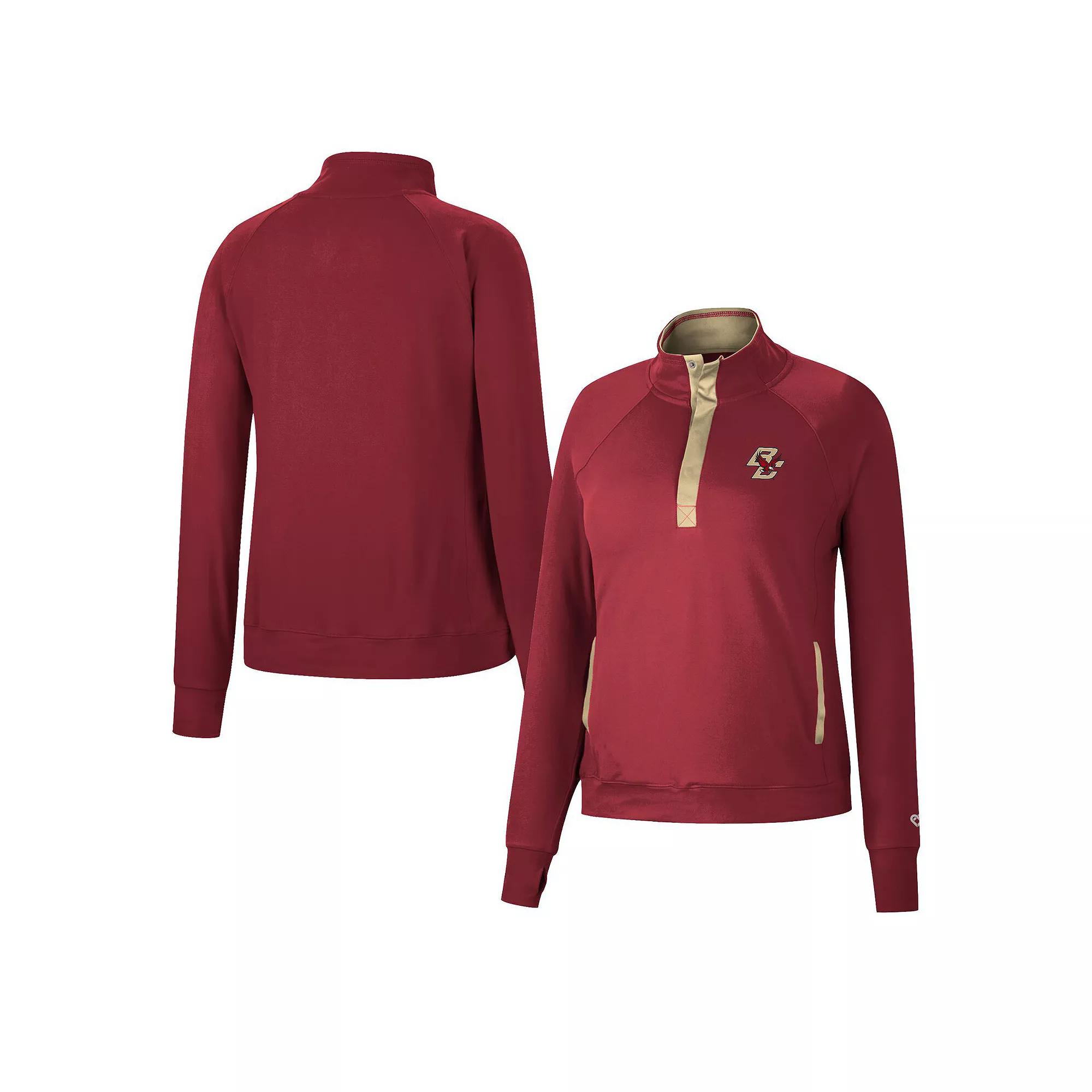 Women's Colosseum Maroon Boston College Eagles Kipling Raglan Quarter-Snap Top, Size: XL, Red Product Image