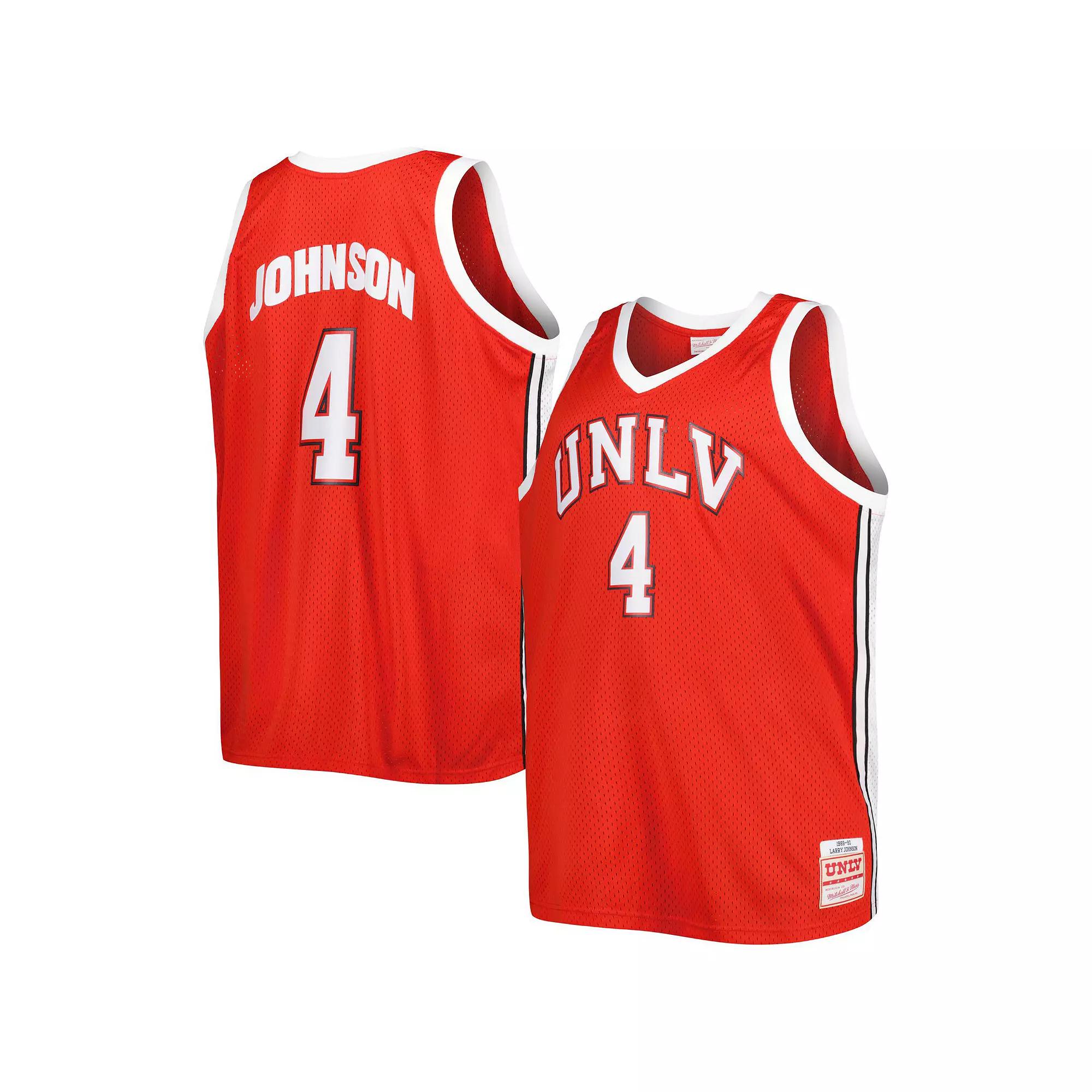 Men's Mitchell & Ness Larry Johnson Scarlet UNLV Rebels Big & Tall Swingman Jersey, Size: 4XLT, Red Product Image