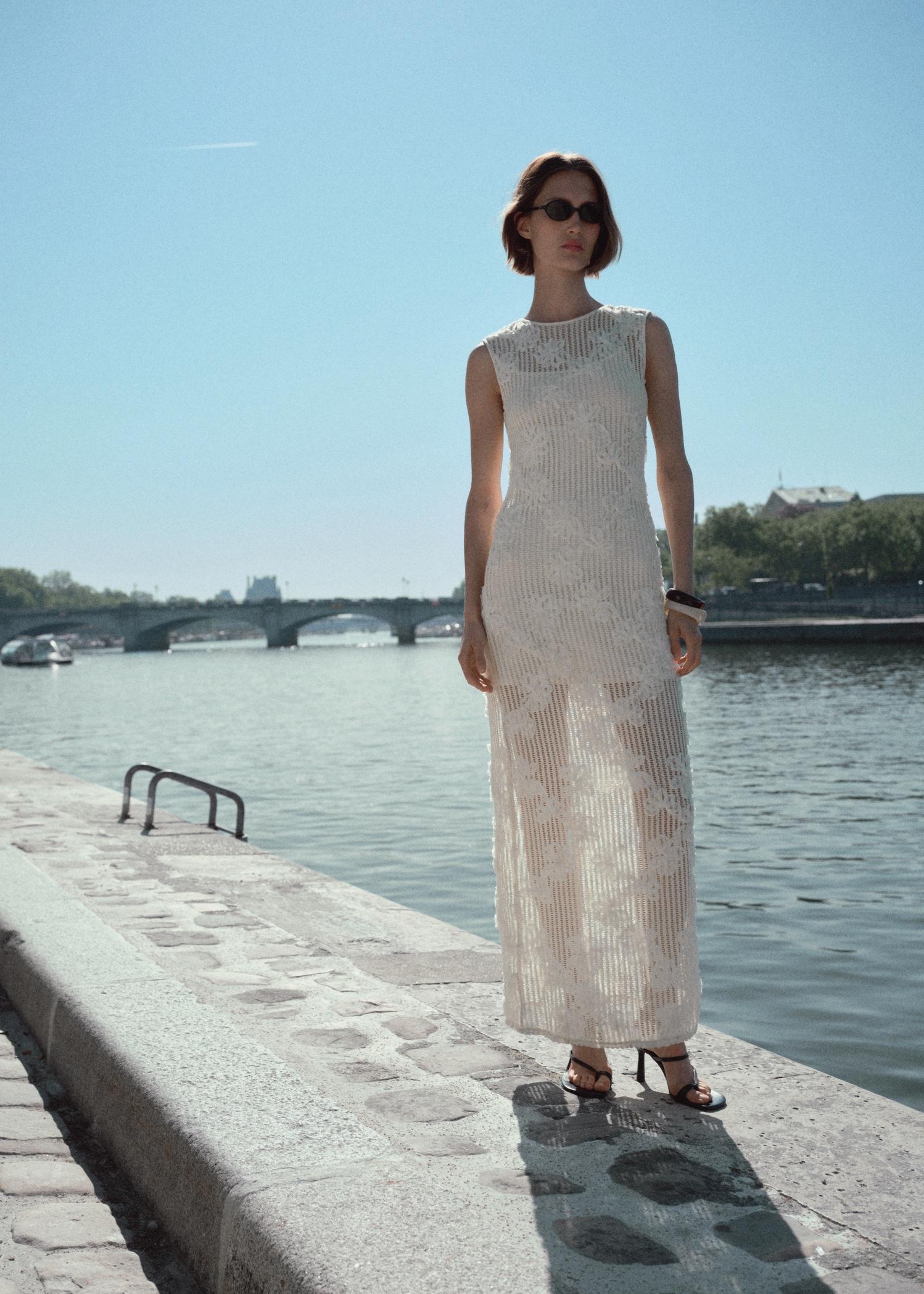 Floral crochet dress - Women | MANGO USA Product Image