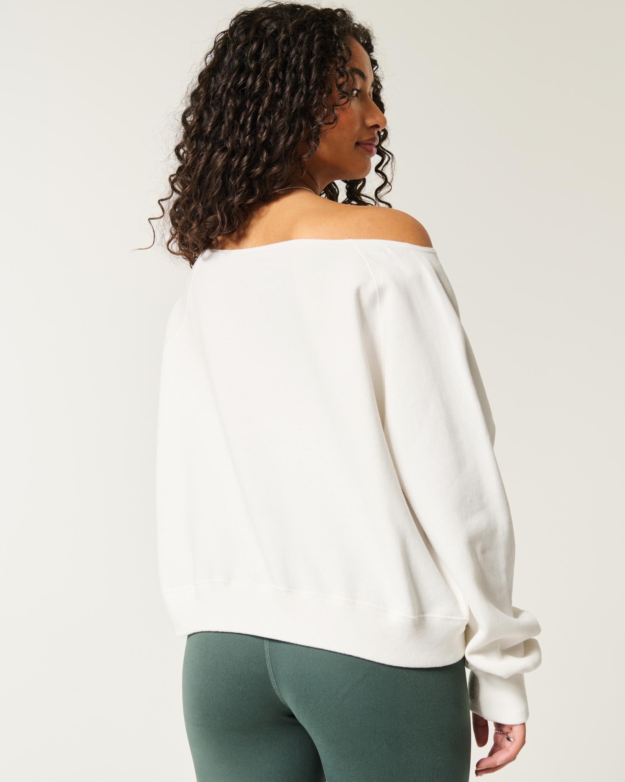 Easy Off-the-Shoulder Indiana University Graphic Sweatshirt Product Image