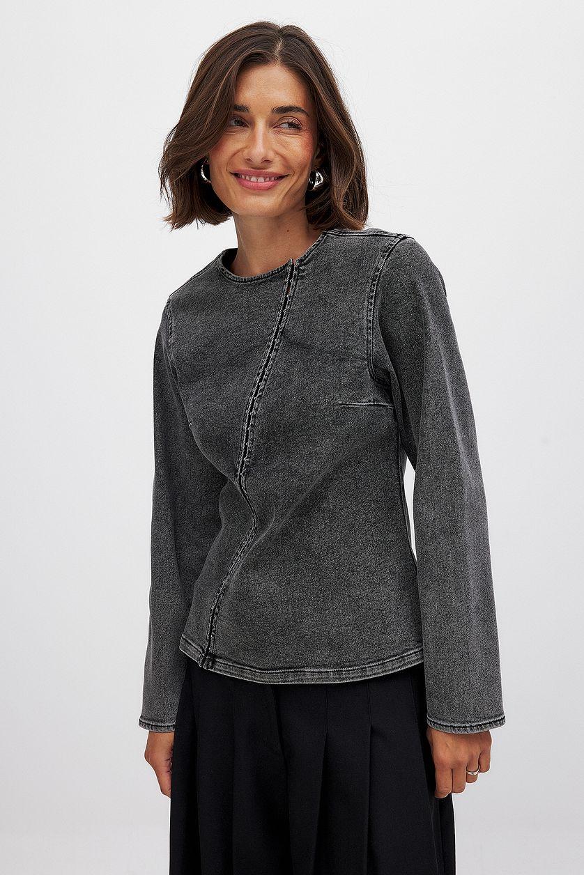 Asymmetric Denim Shirt Product Image