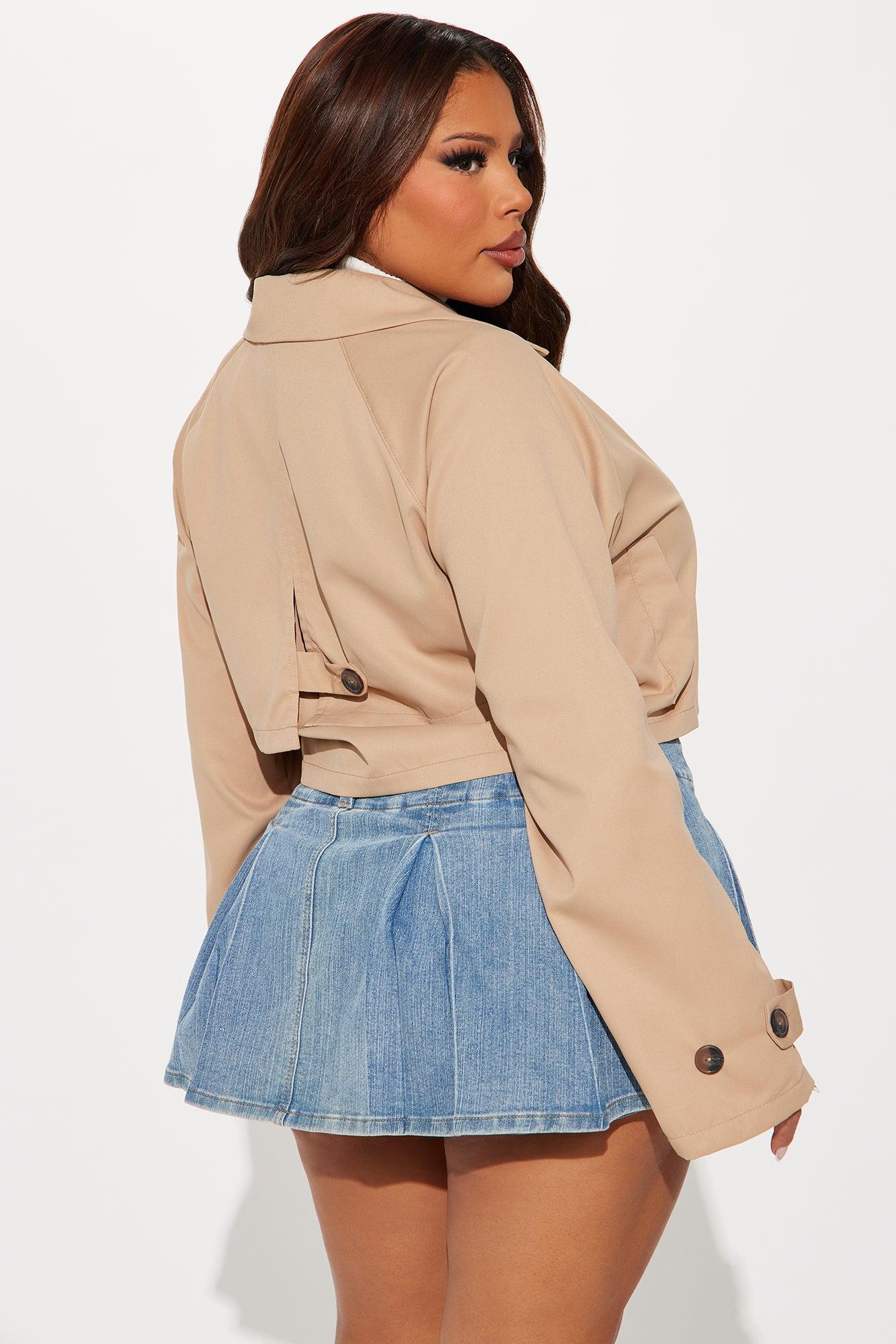 Rainy Days Cropped Trench - Khaki Female Product Image