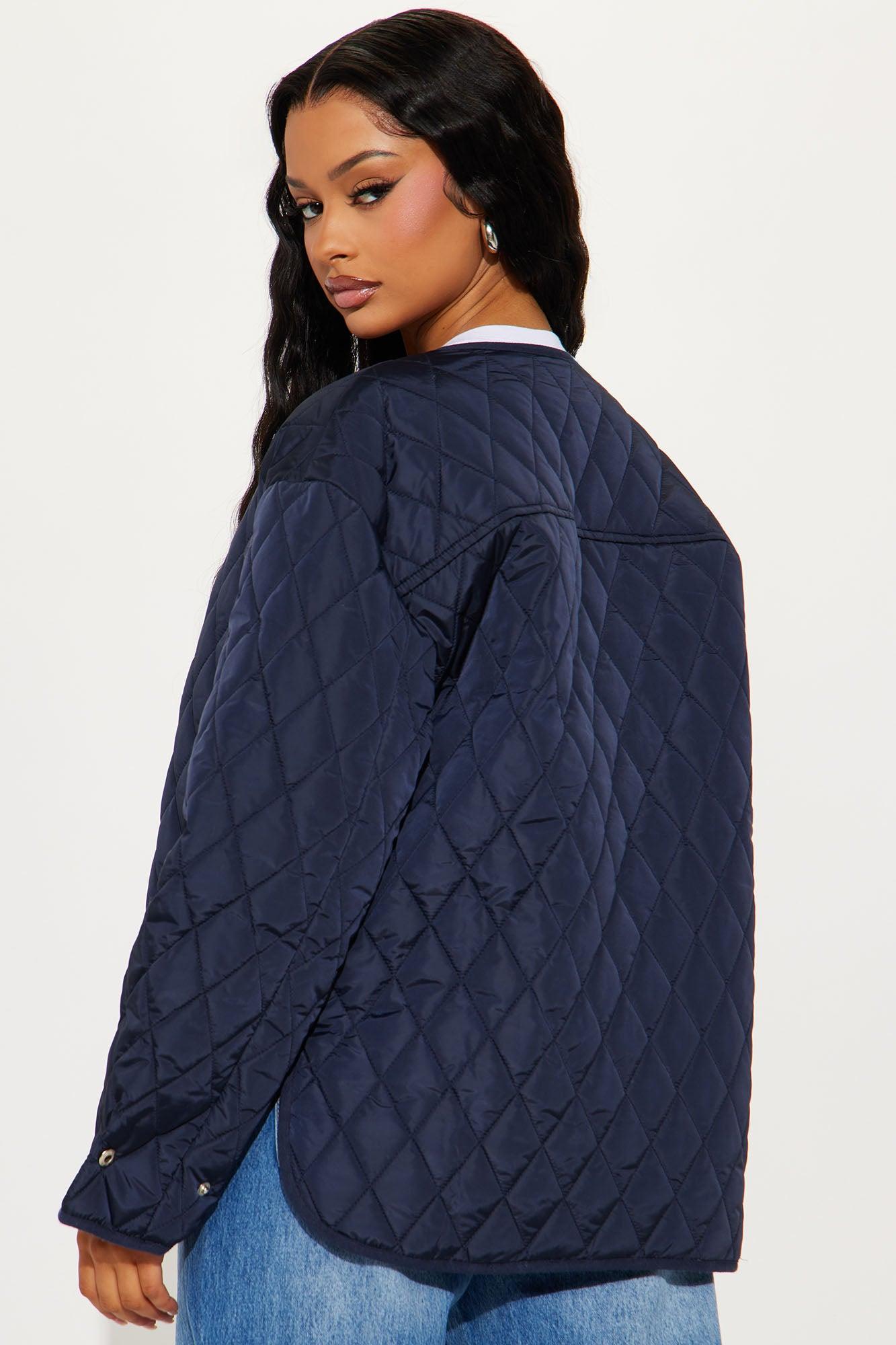 Mountain Highs Quilted Lightweight Jacket - Navy Female Product Image