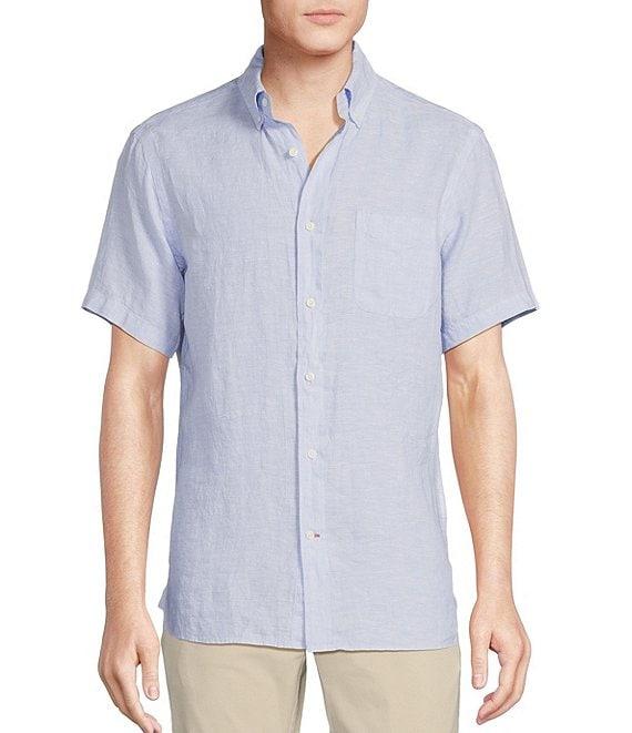 Cremieux Blue Label Solid Linen Short Sleeve Woven Shirt Product Image