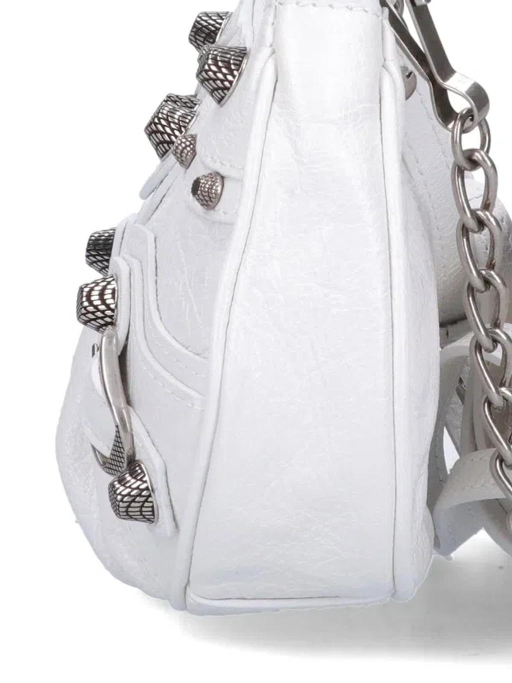 BALENCIAGA Le Cagole Xs Leather Shoulder Bag In Blue Product Image