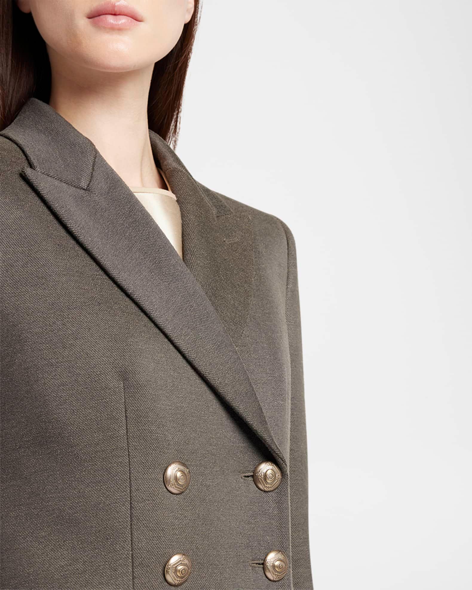 Silk Cotton Double-Breasted Blazer Product Image