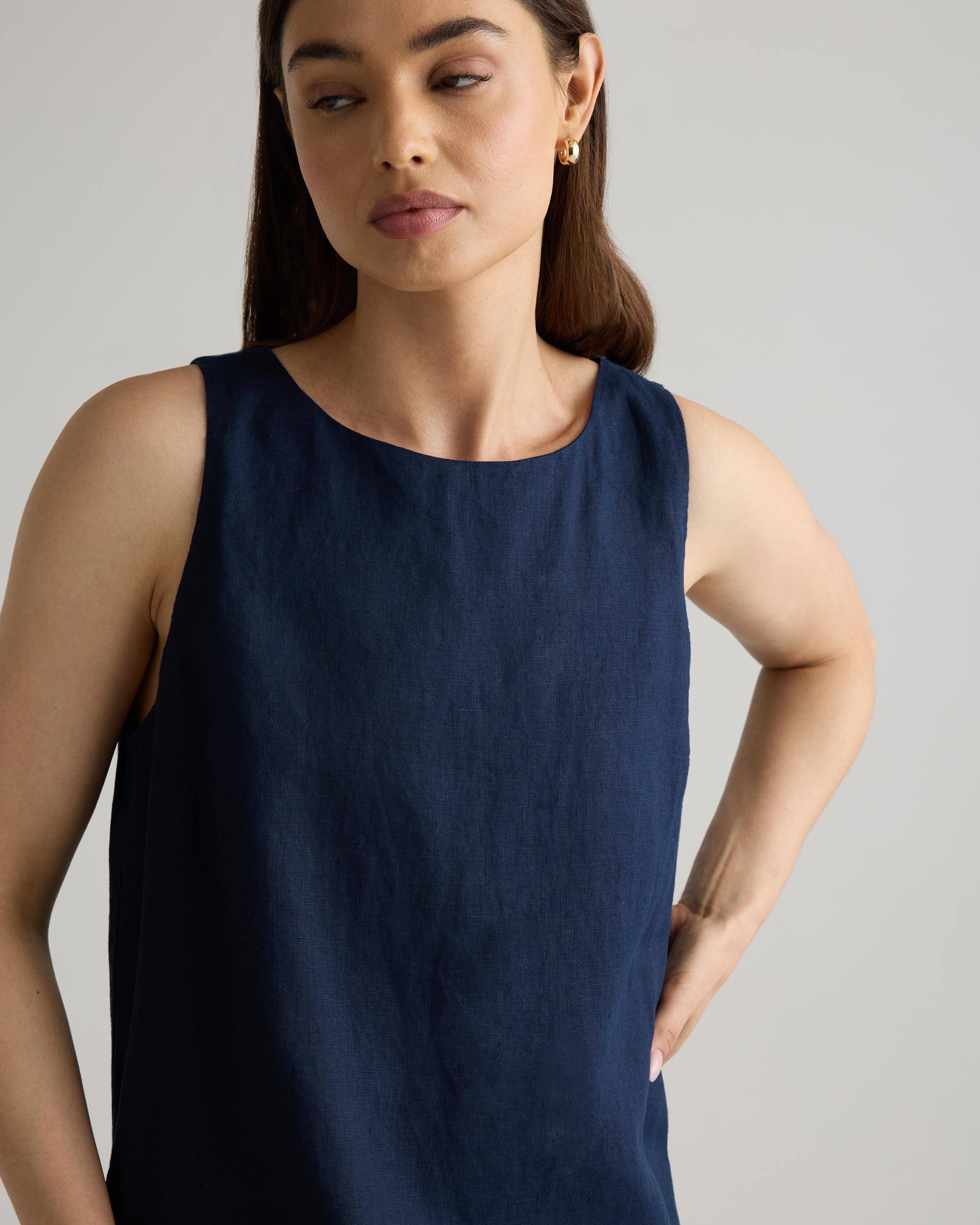 Quince | Women's 100% European Linen Tank Top Mini Dress Size XL Product Image