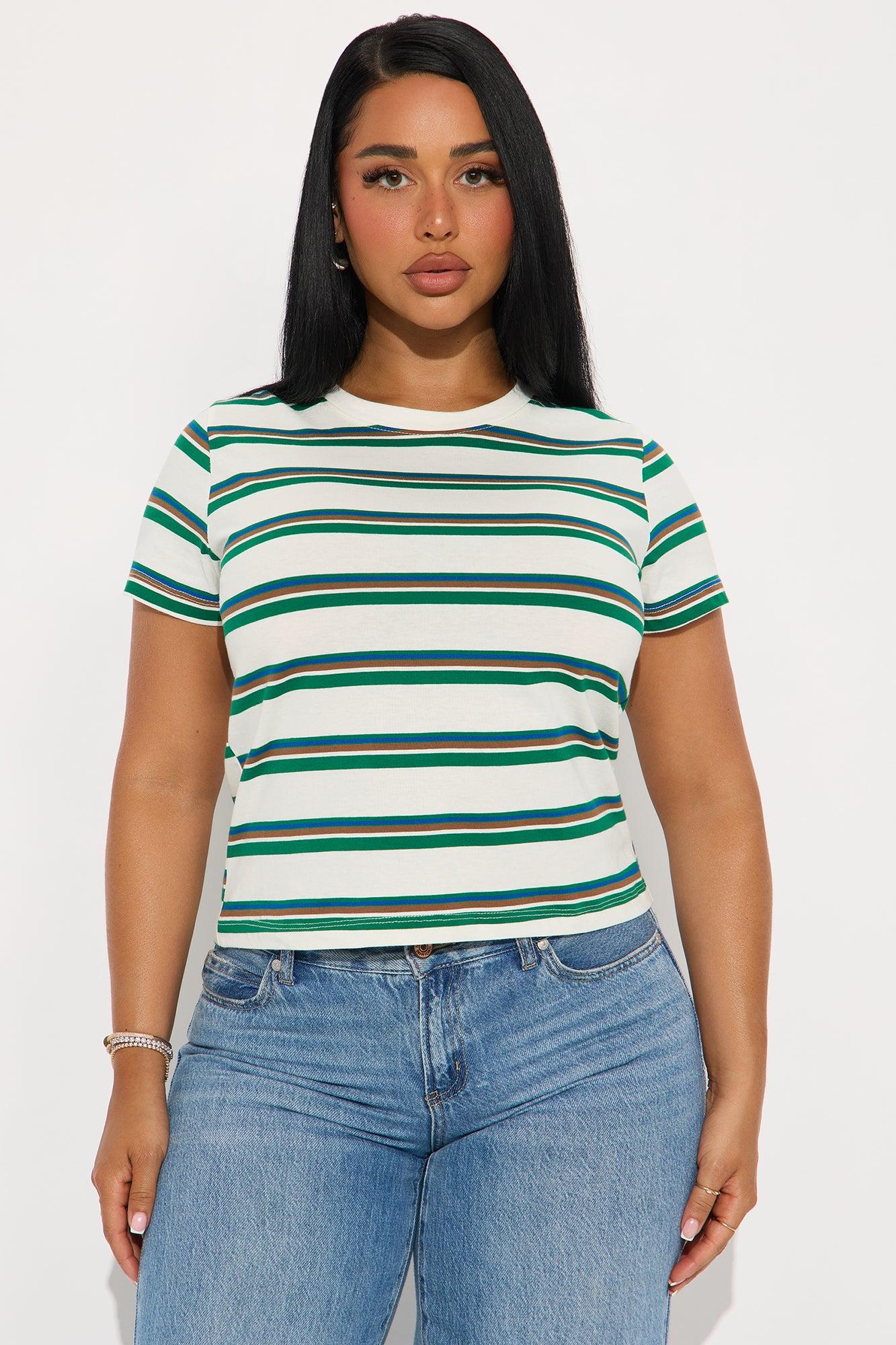 Weekend Fun Striped Top - Ivory/combo Female Product Image