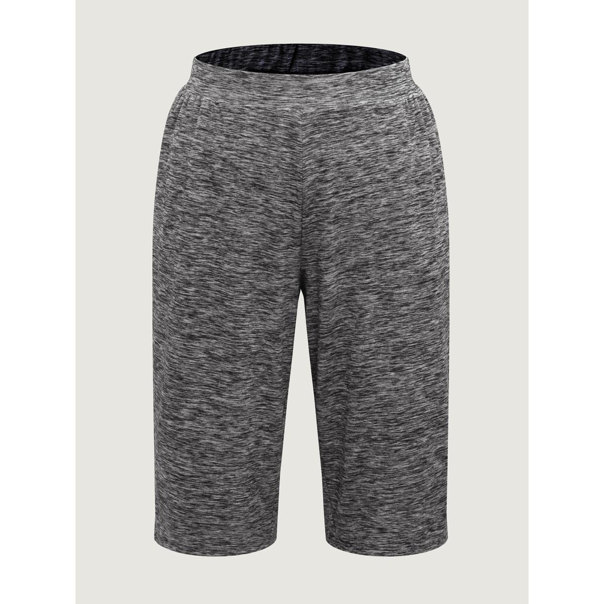 Plus Size Stretchy Straight Leg Cropped Pants Women DimGray Leisure Straight Leg Mid Rise Casual Pants BloomChic 30/6X Product Image