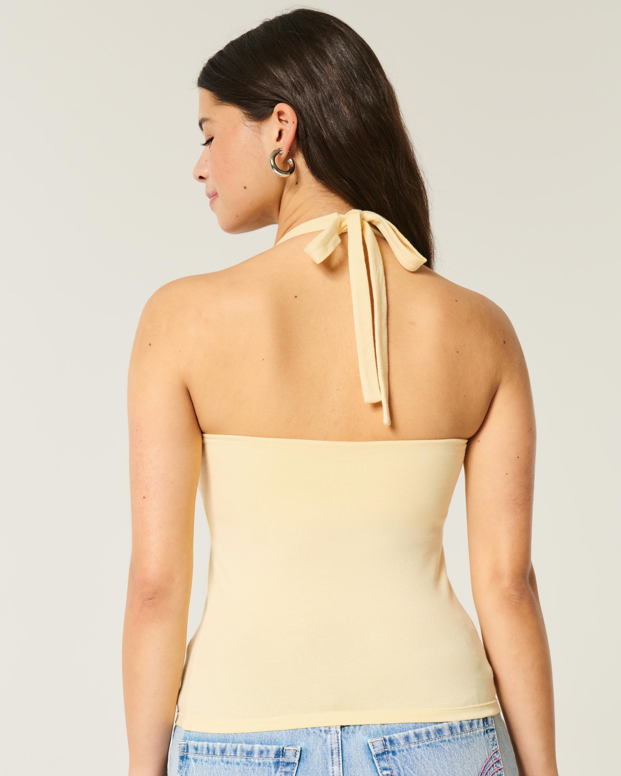 Beaded Graphic Halter Top Product Image