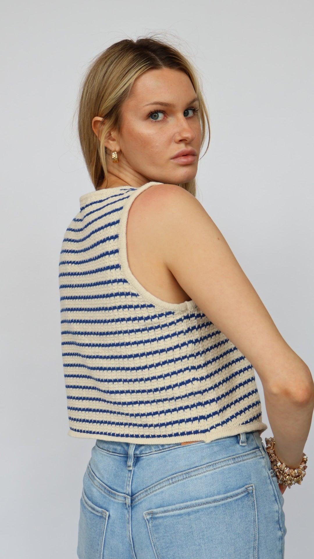 Emerson V-Neck Stripped Knit Vest Product Image