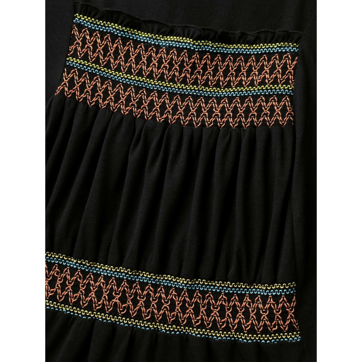 Plus Size Colorful Shirred Detail Offsleeves Tank Top Women Black Gathered Non Vacation Tank Tops Camis BloomChic 22-24/3X Product Image