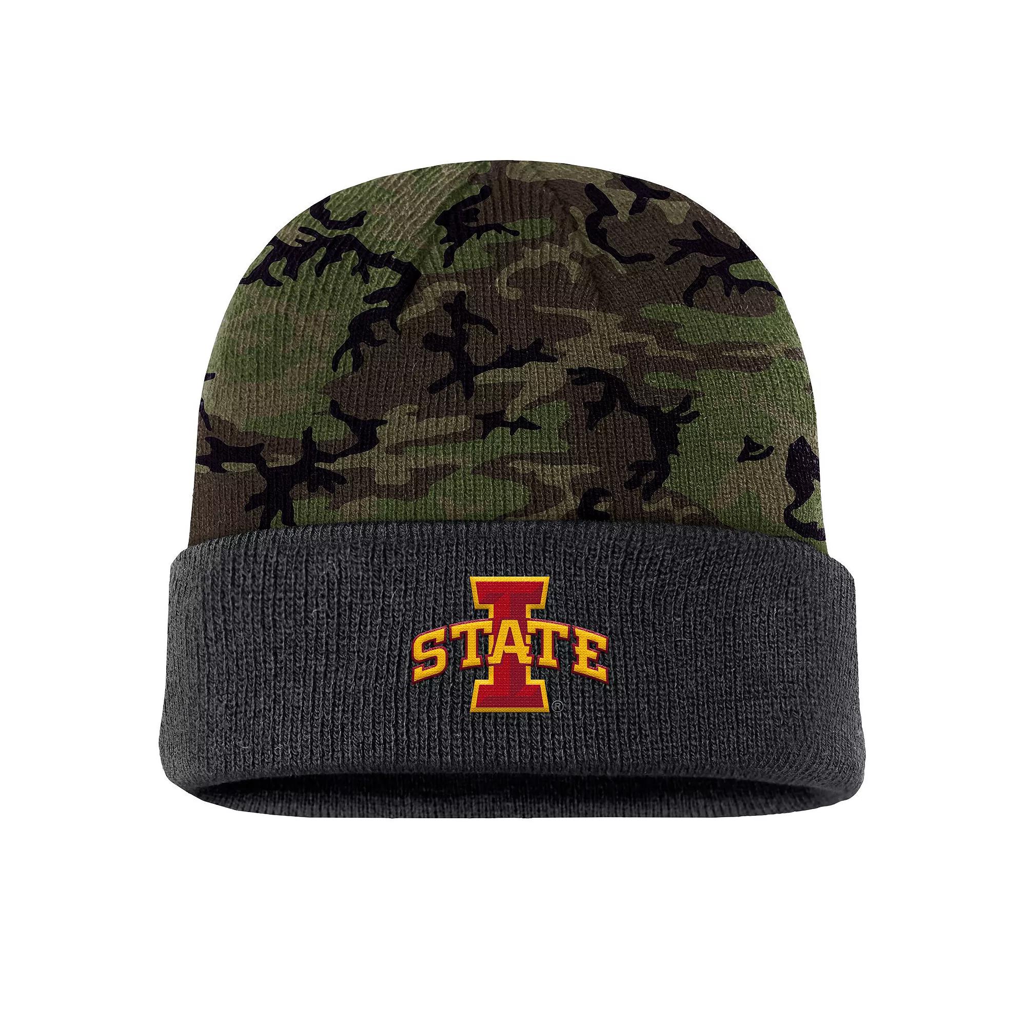 Men's Nike  Camo Iowa State Cyclones Military Appreciation Cuffed Knit Hat, Green Product Image