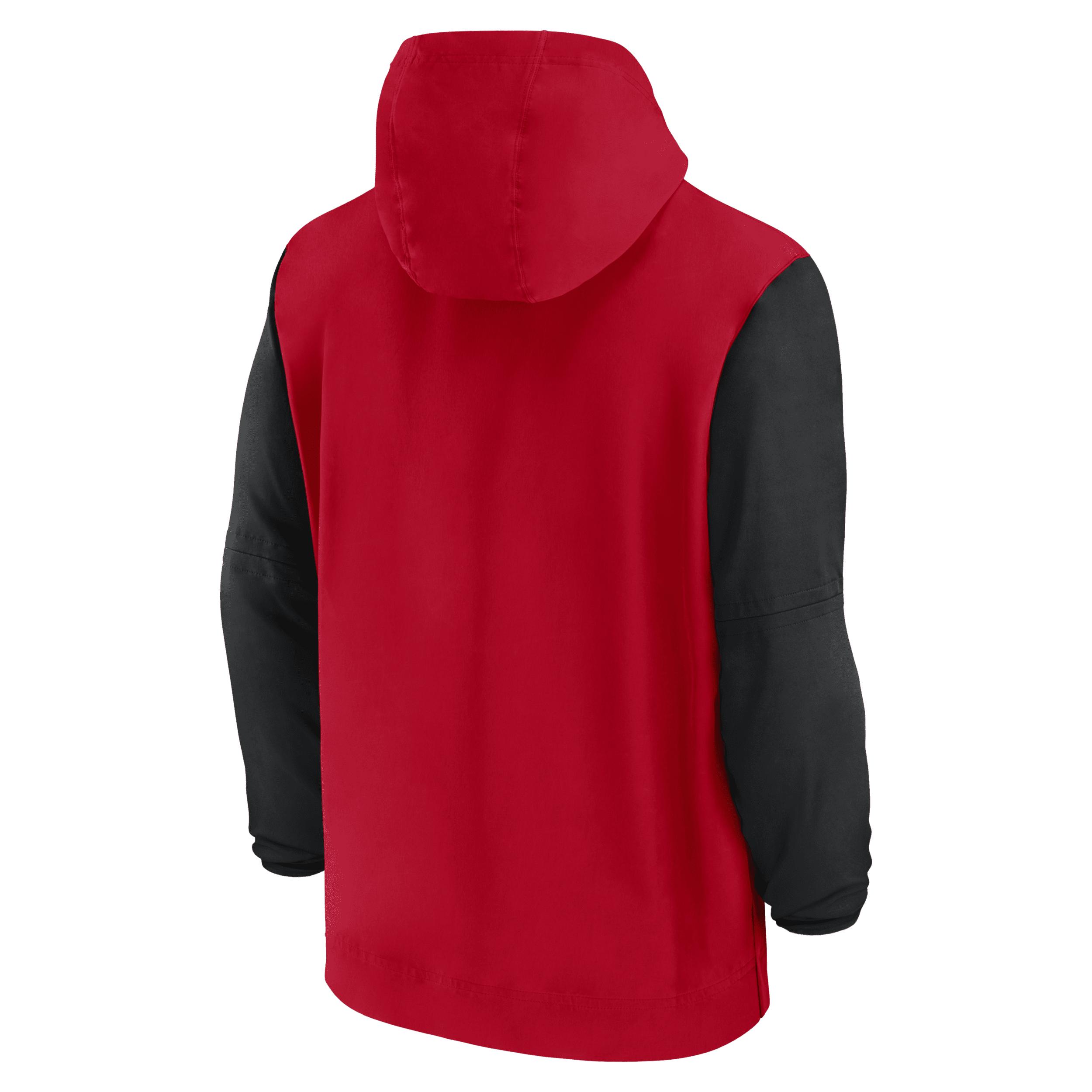 Georgia Bulldogs Sideline Pre-Game Player Nike Men's College 1/2-Zip Hooded Jacket Product Image