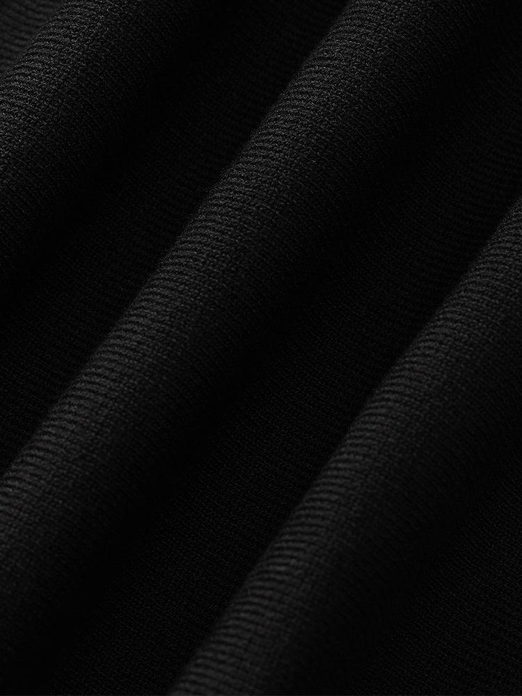 Contrast V-Neck Slim Knitted Women Midi Dress Product Image