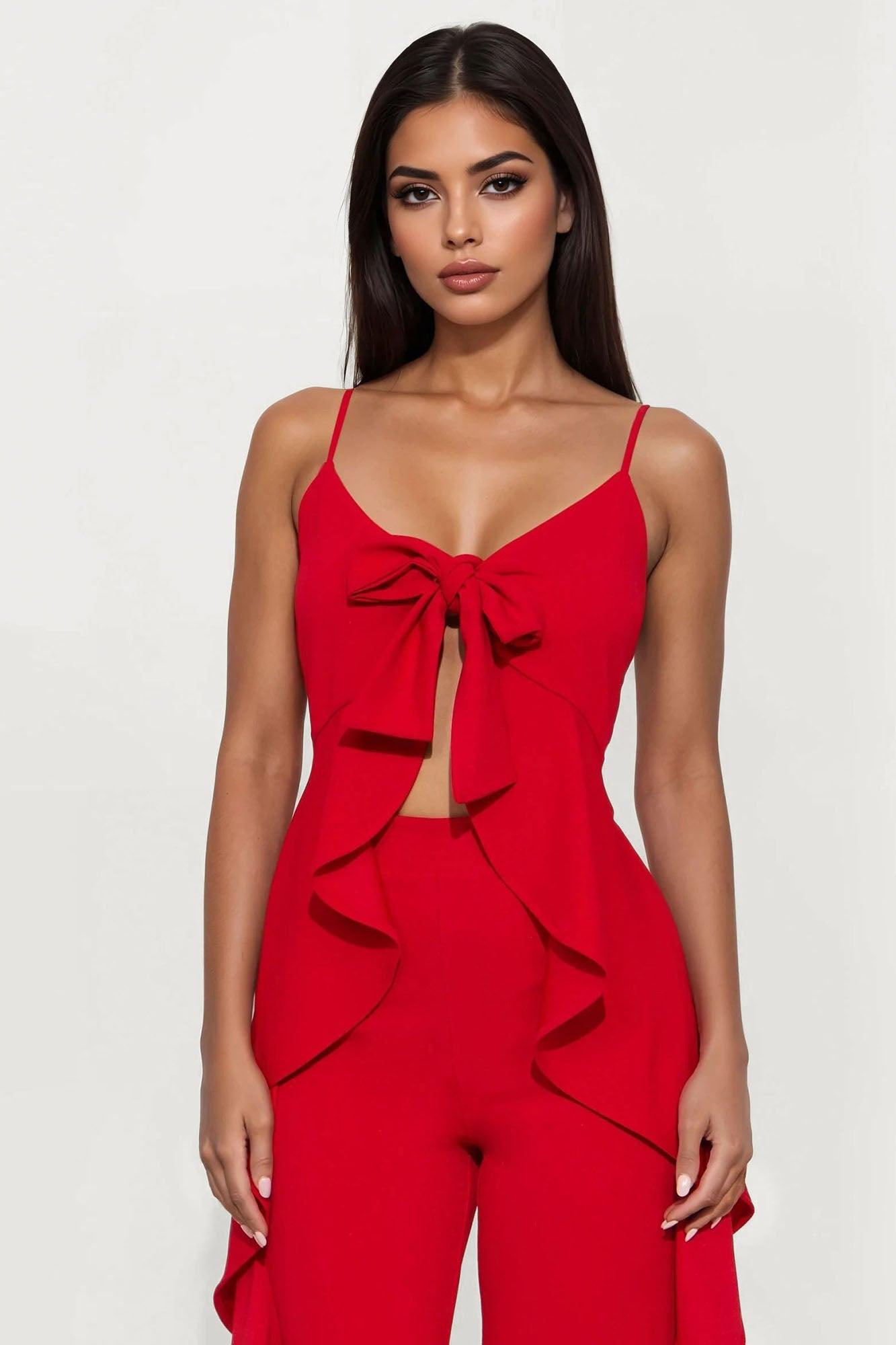 Cocktail Chronicles Jumpsuit - Red Female Product Image