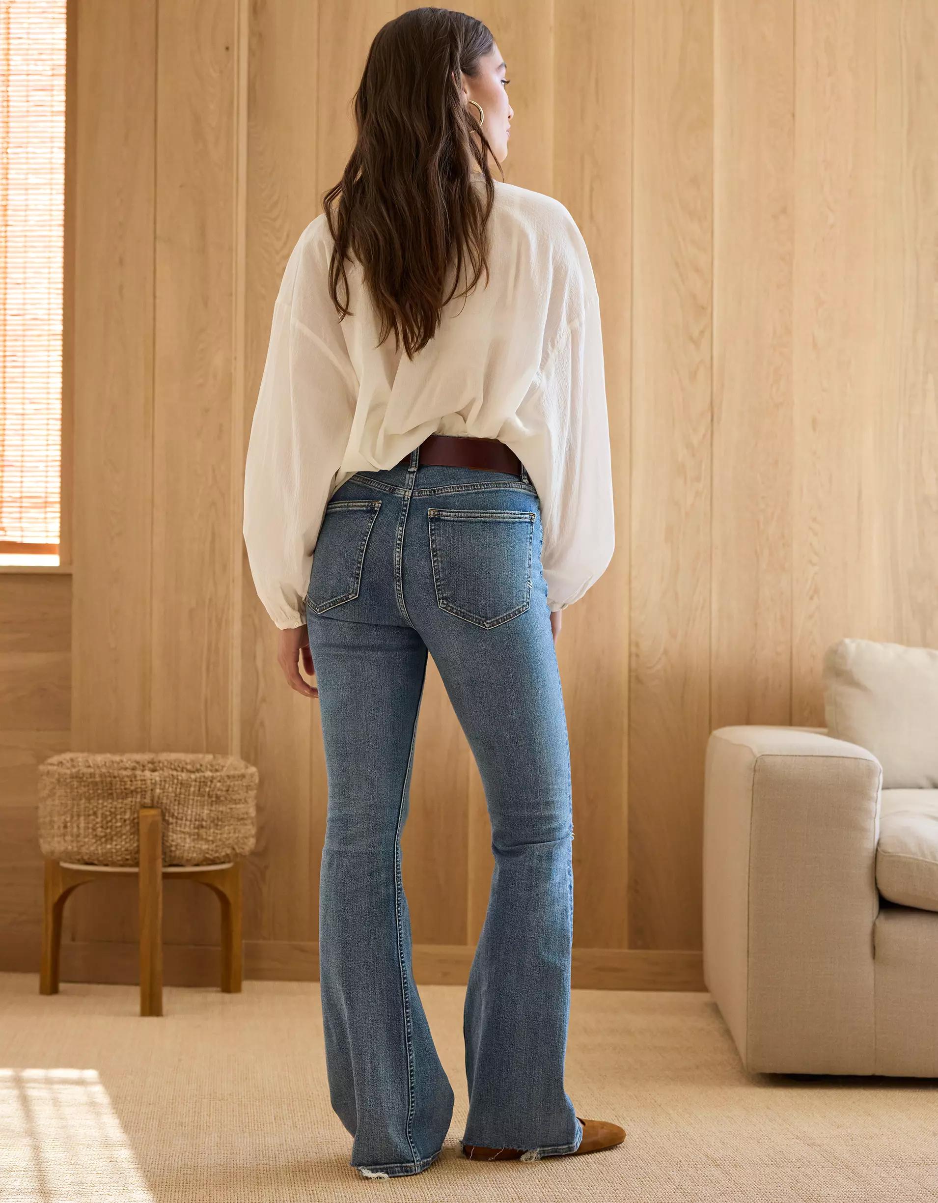 AE77 Premium High-Waisted Flare Jean Product Image