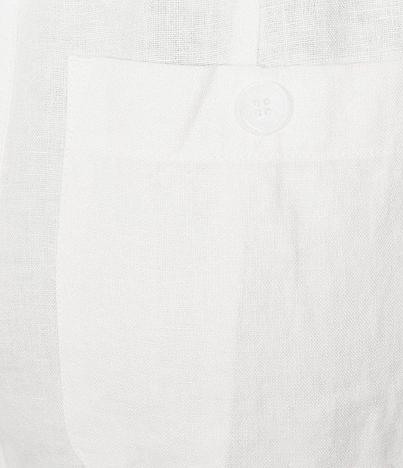 John Mark Front Button Detail Wide Leg Ankle Pants Product Image