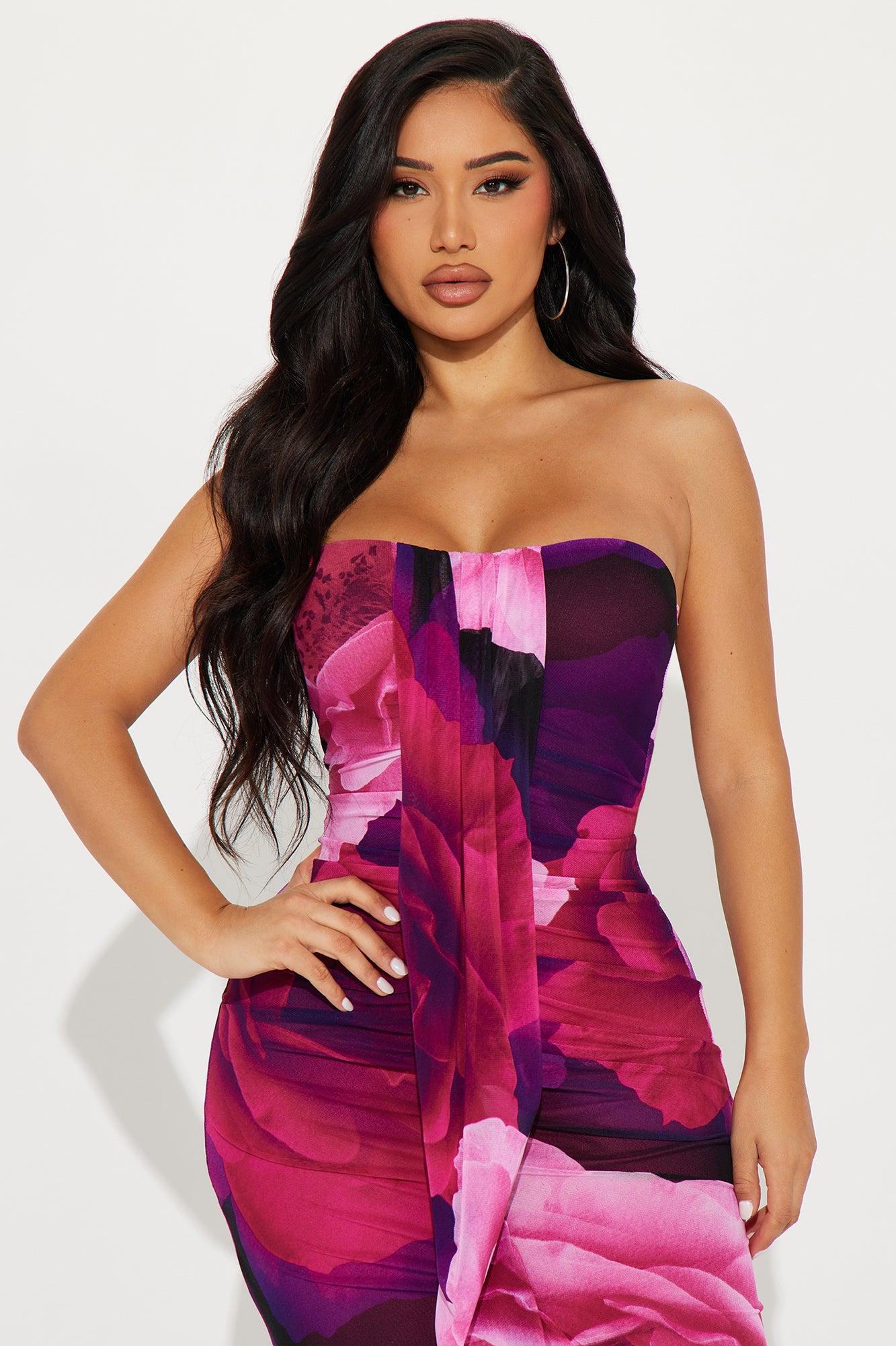 Kat Mesh Maxi Dress - Pink/combo Product Image