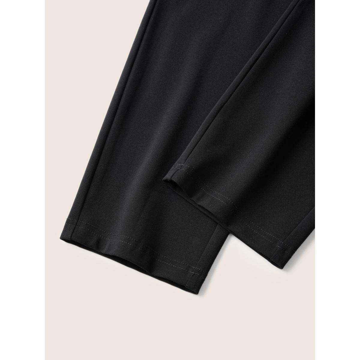 Plus Size High Rise Button Up Skinny Pants Women Black At the Office Skinny High Rise Work Pants BloomChic 14-16/1X Product Image