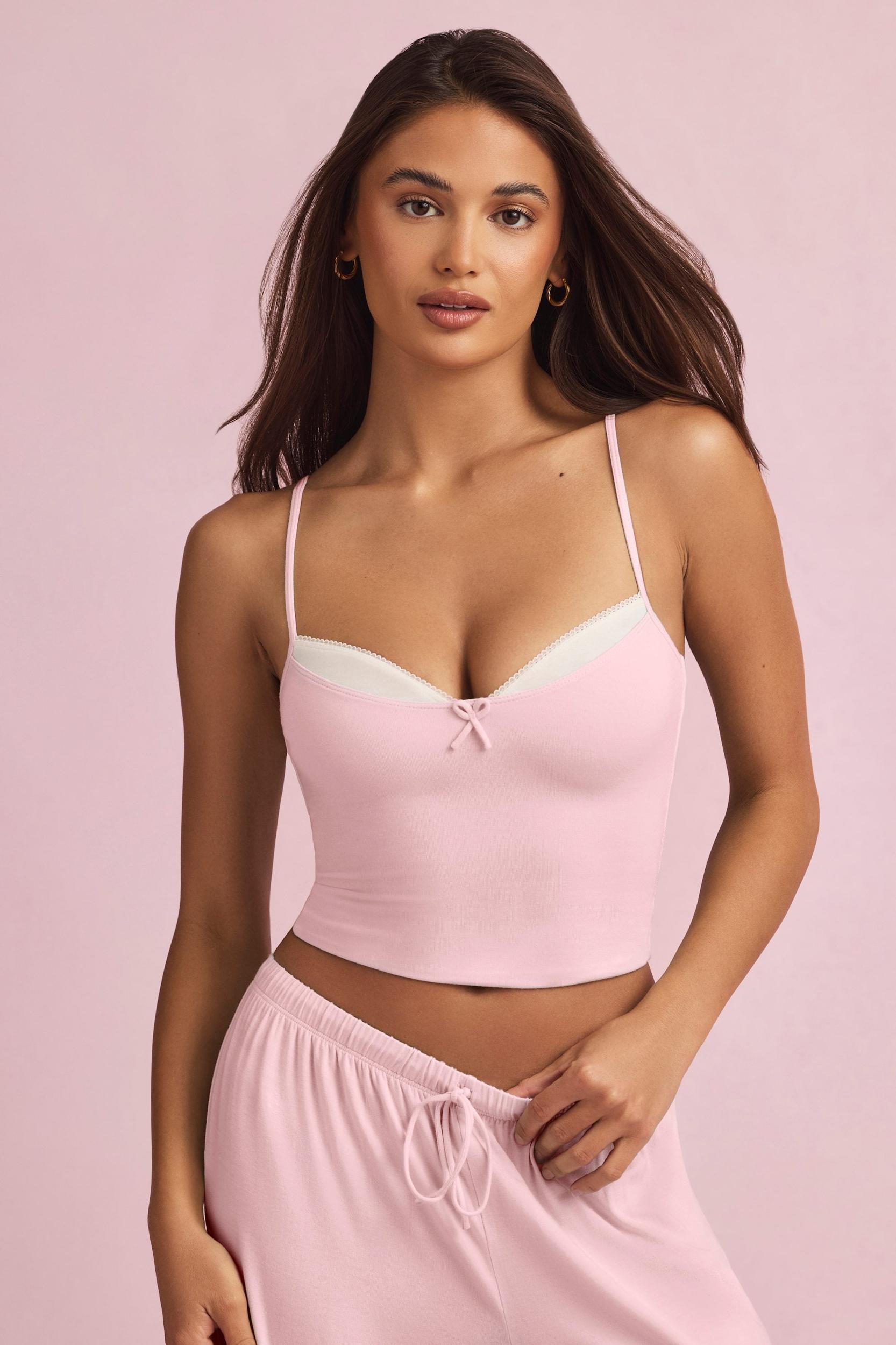 Modal Camisole Pyjama Top in Baby Pink Baby Product Image