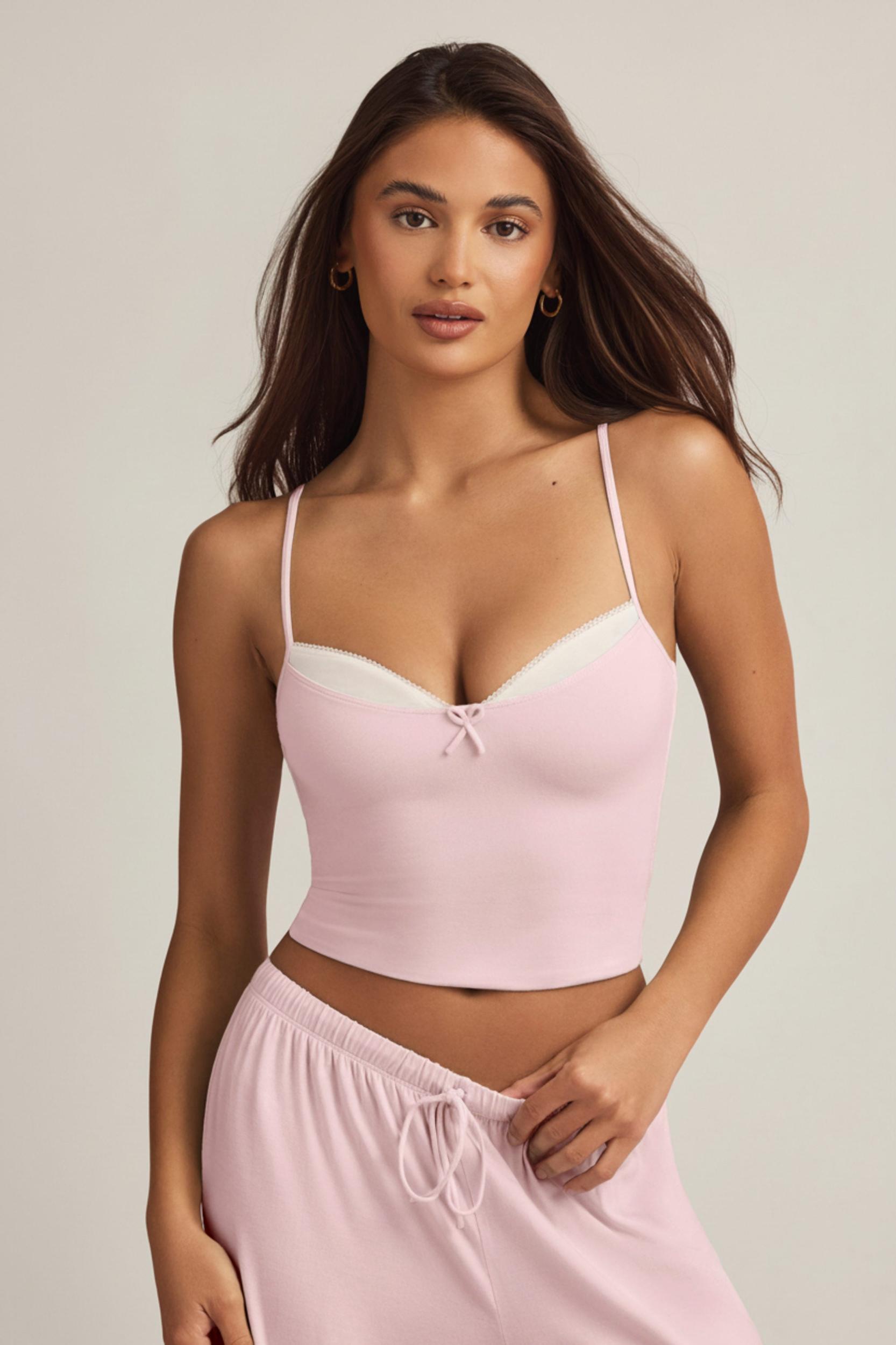 Modal Camisole Pyjama Top in Baby Pink Baby Product Image