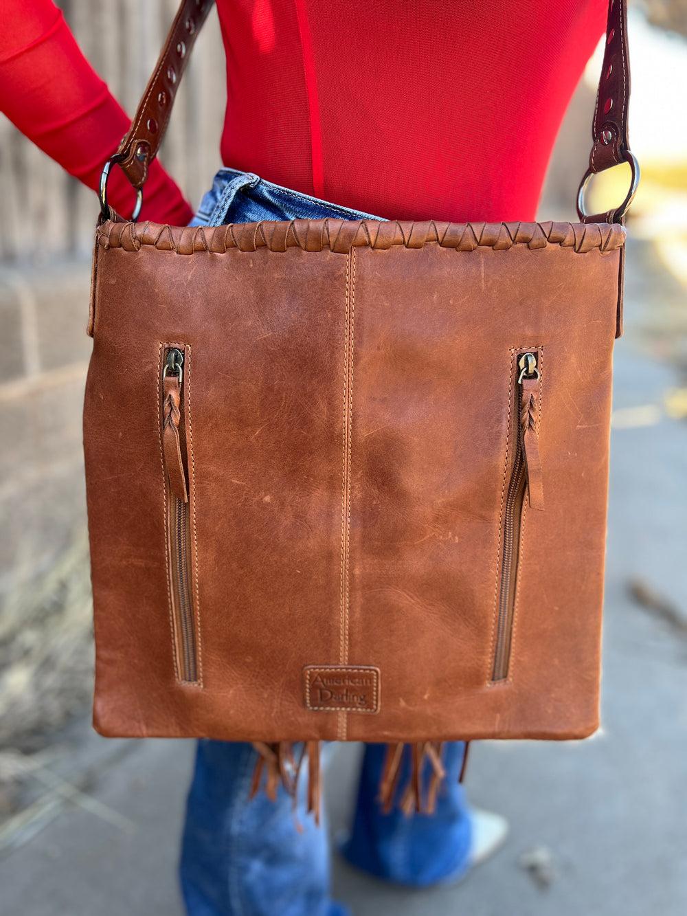 American Darling Raw Leather Hair On Hide Concho Bag Product Image