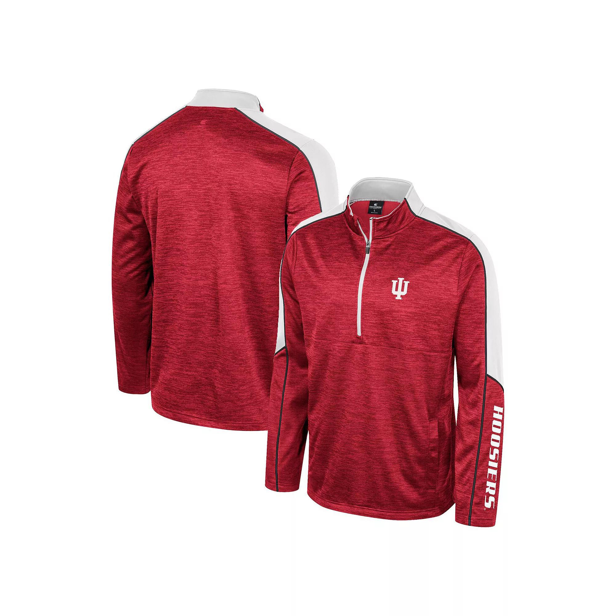 Men's Colosseum Cardinal Indiana Hoosiers Marled Half-Zip Jacket, Size: Medium, Red Product Image