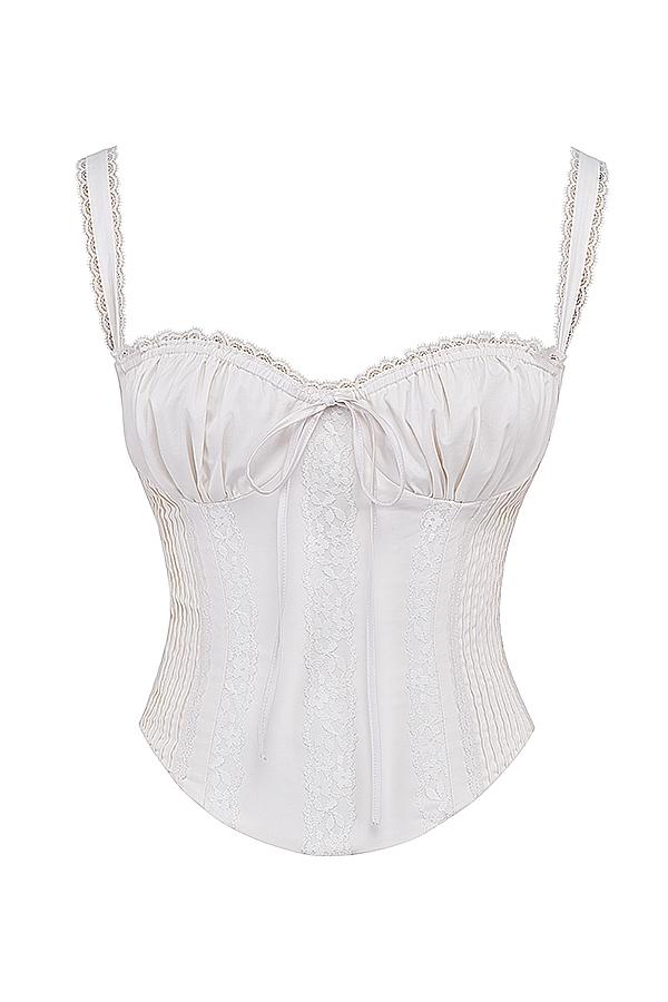 Gini  white lace back corset Product Image