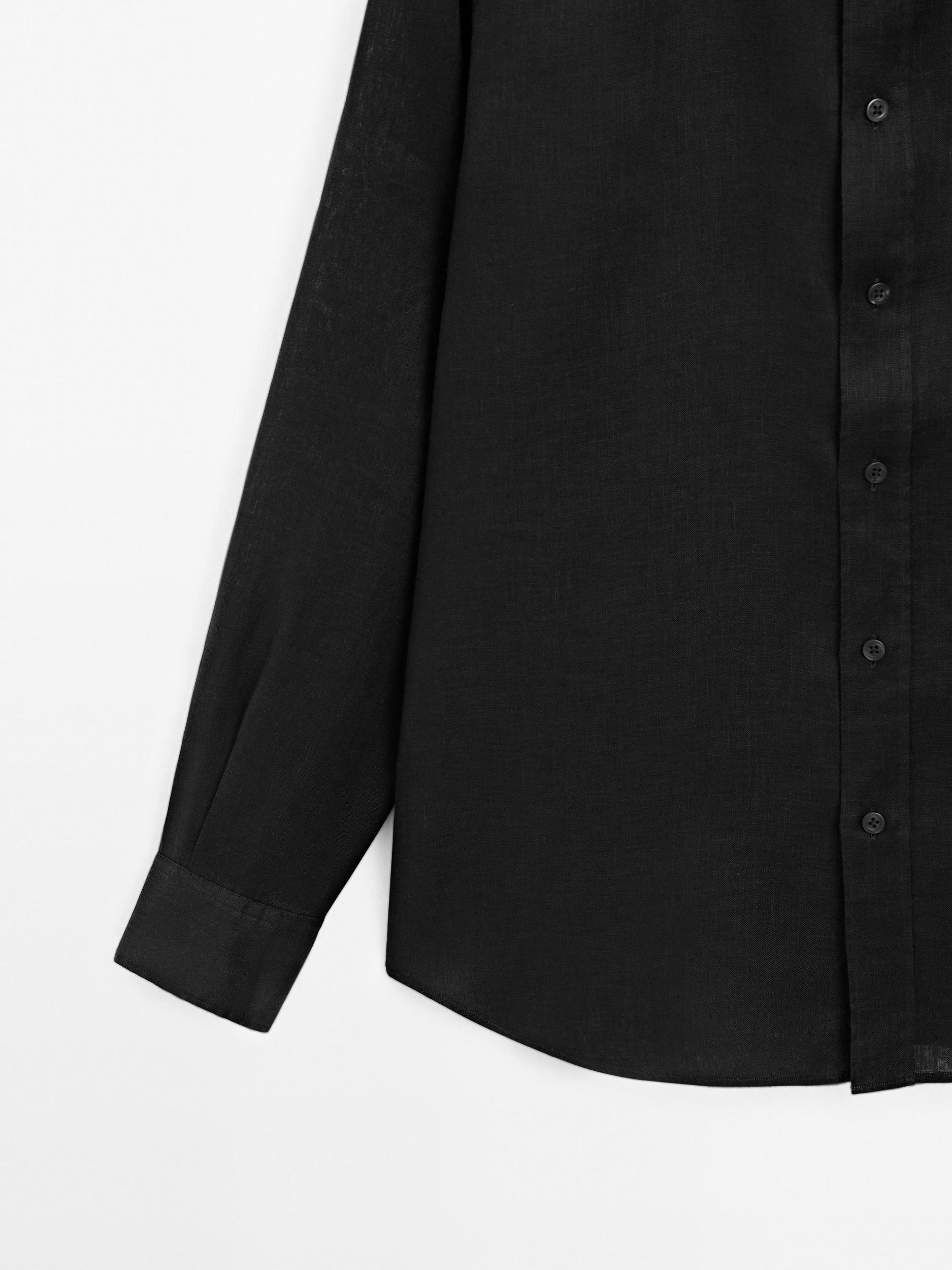 100% linen slim fit shirt Product Image