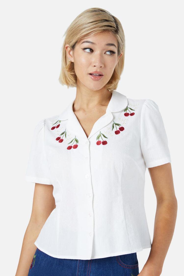 Cherry Embroidered Blouse Product Image