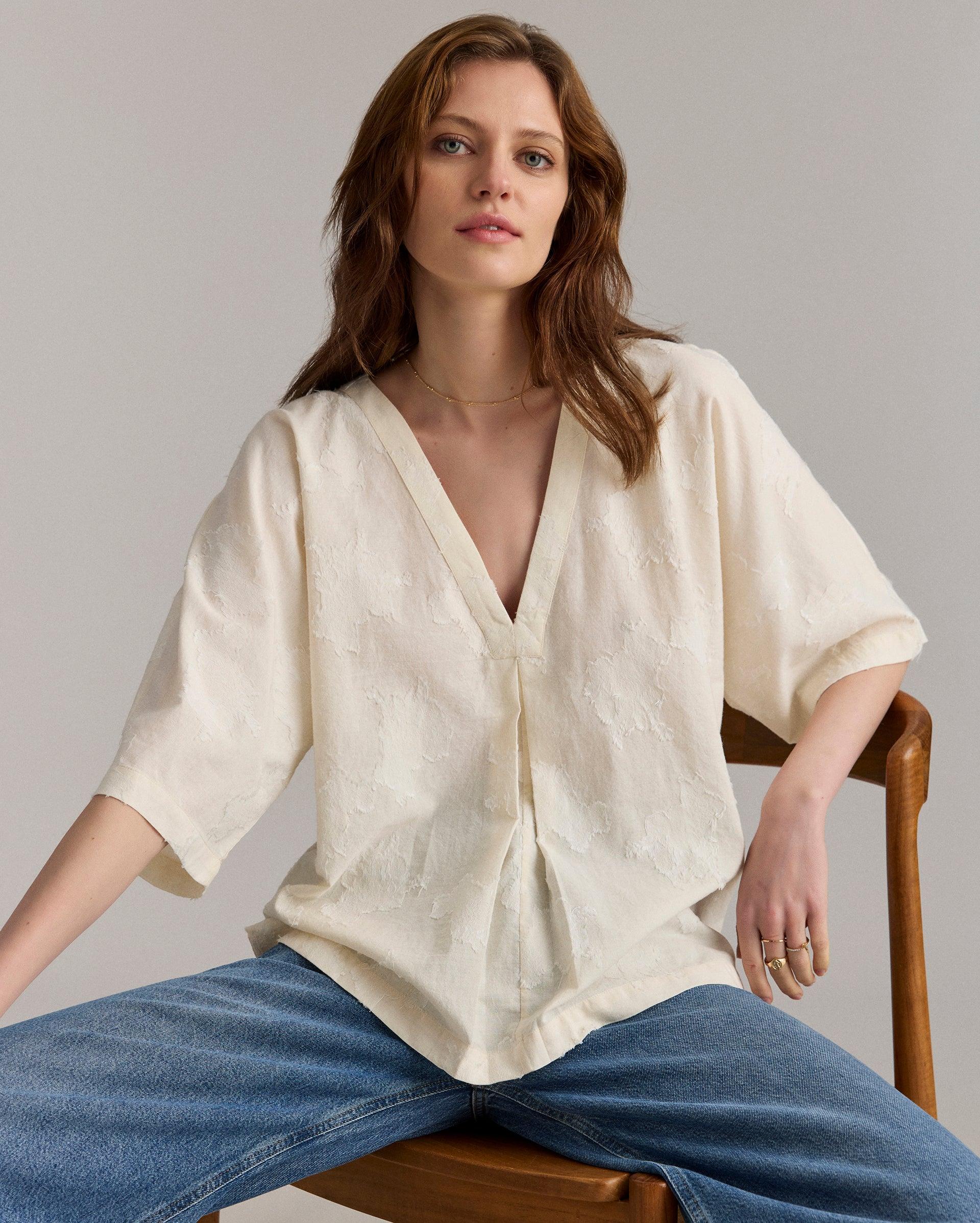 V-Pleat Blouse -  Product Image