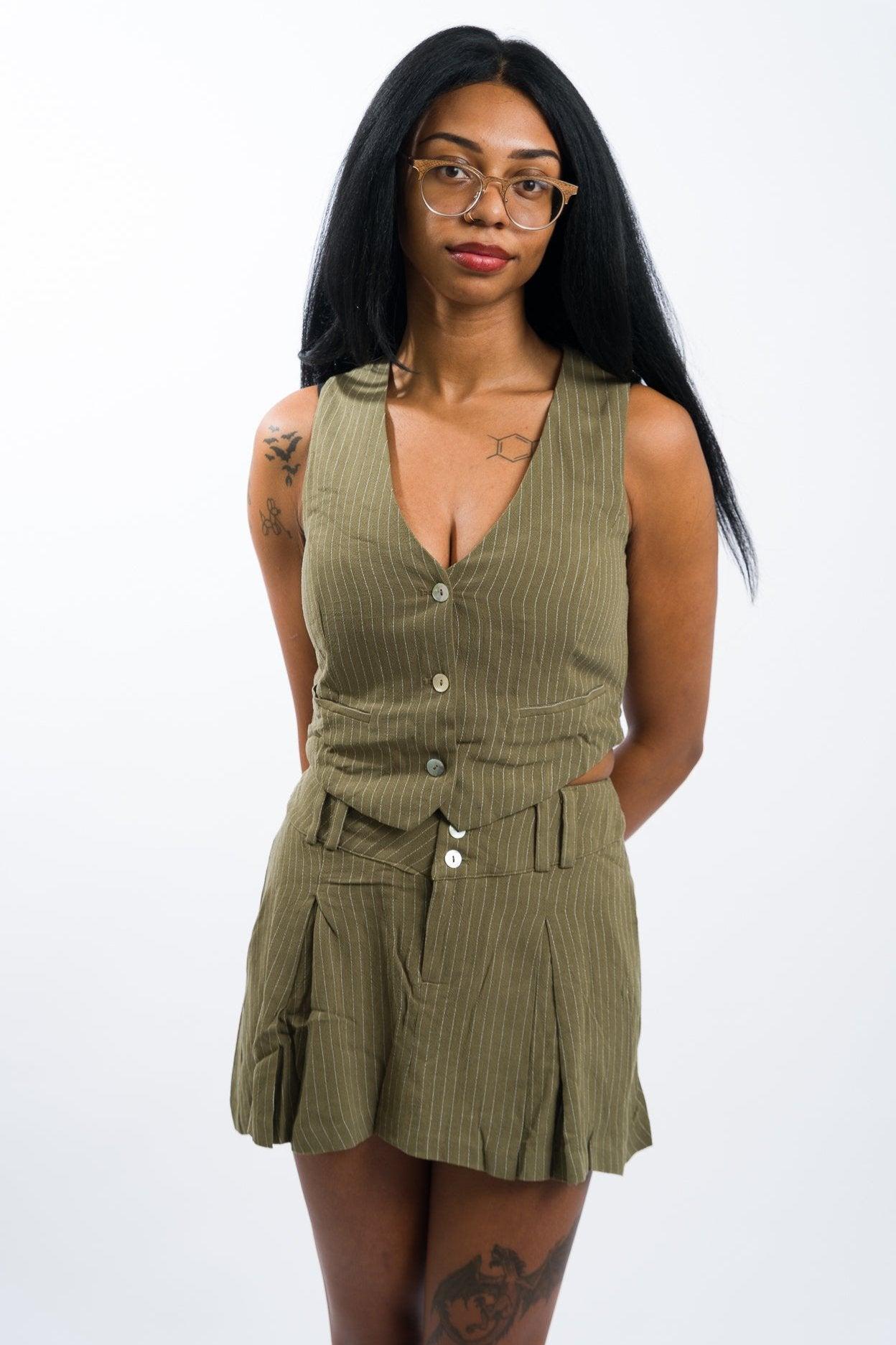 Nia Elizabeth Vest & Nico Skirt - Khaki (SOLD SEPARATELY!) Product Image