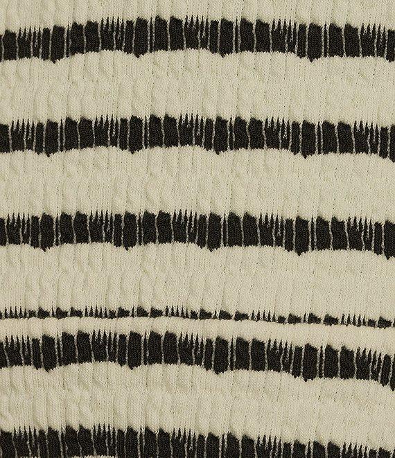 Originality Sleeveless Spaghetti Tie Strap Cinch Front A-Line Striped Dress Product Image