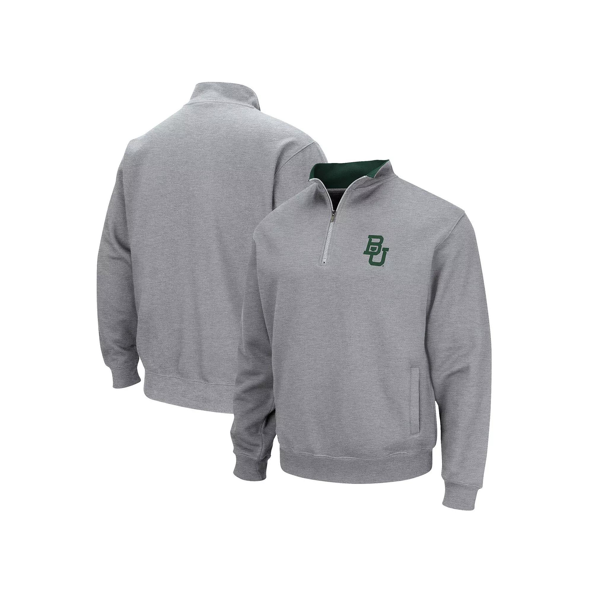 Men's Colosseum Heathered Gray Baylor Bears Tortugas Team Logo Quarter-Zip Jacket,  Product Image