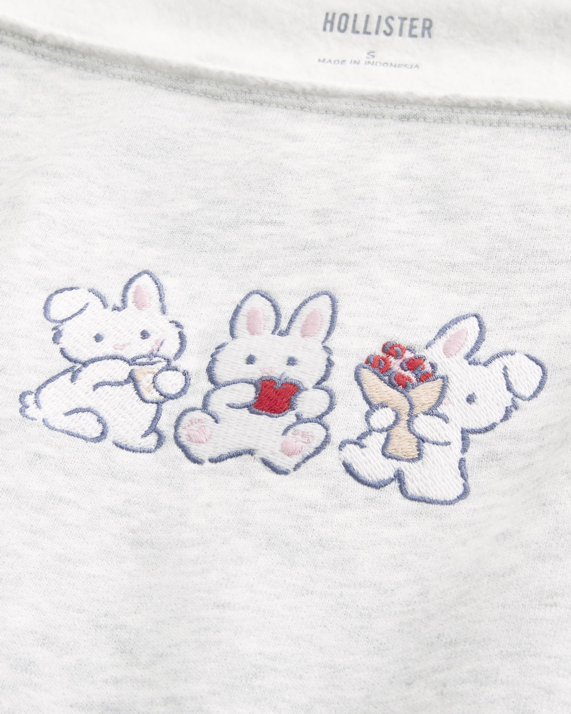 Easy Graphic Double Off-the-Shoulder Sweatshirt Product Image