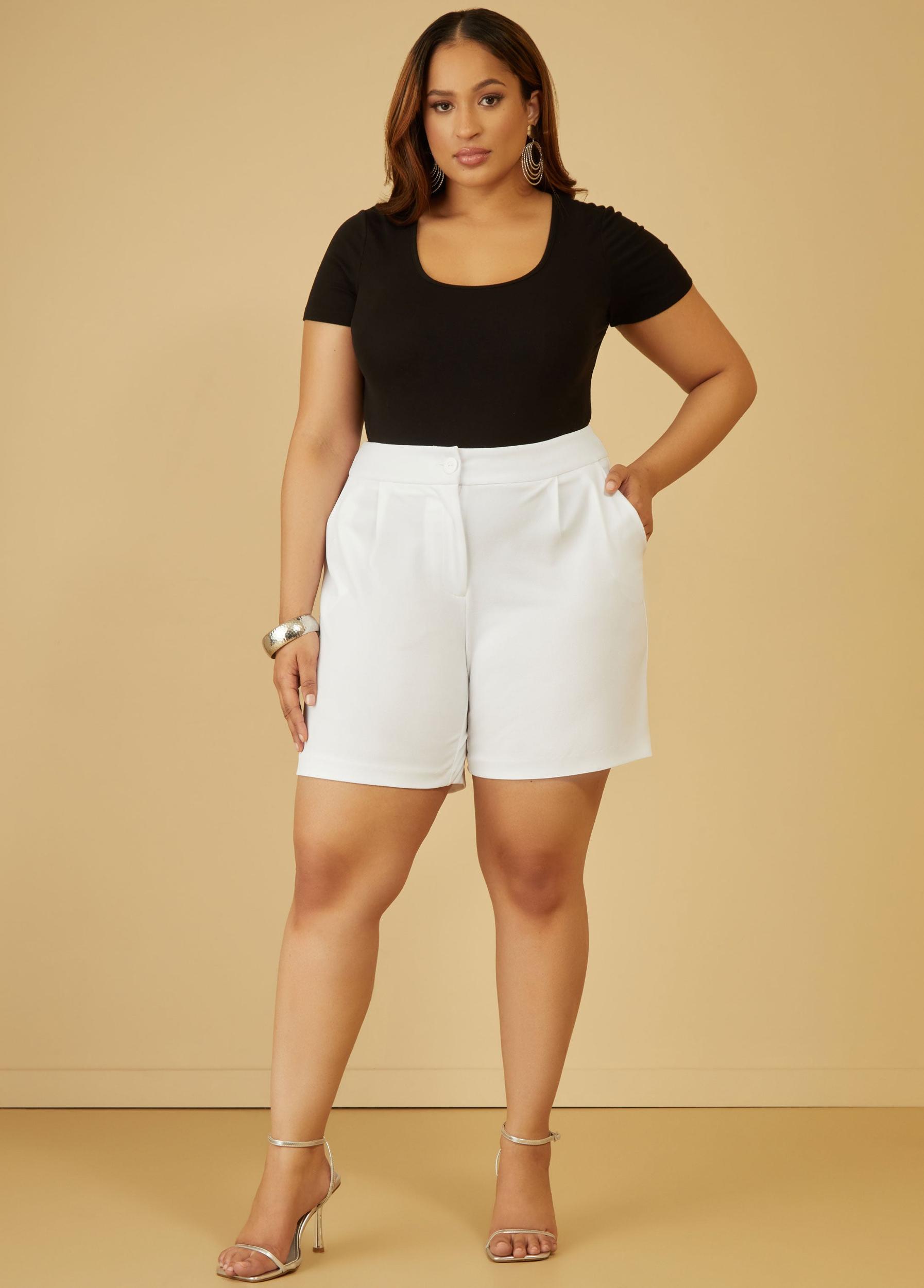 Pleated Stretch Crepe Shorts Product Image