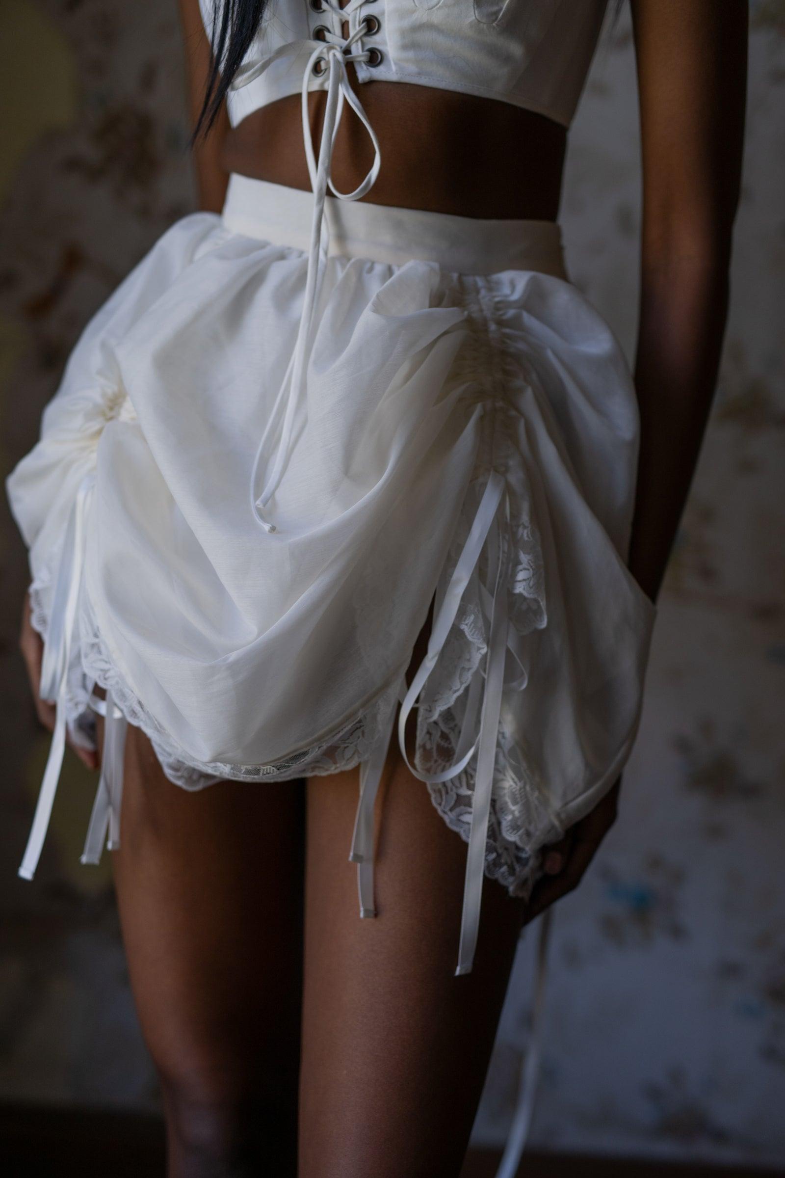 The Ivory Mini Theater Skirt Product Image