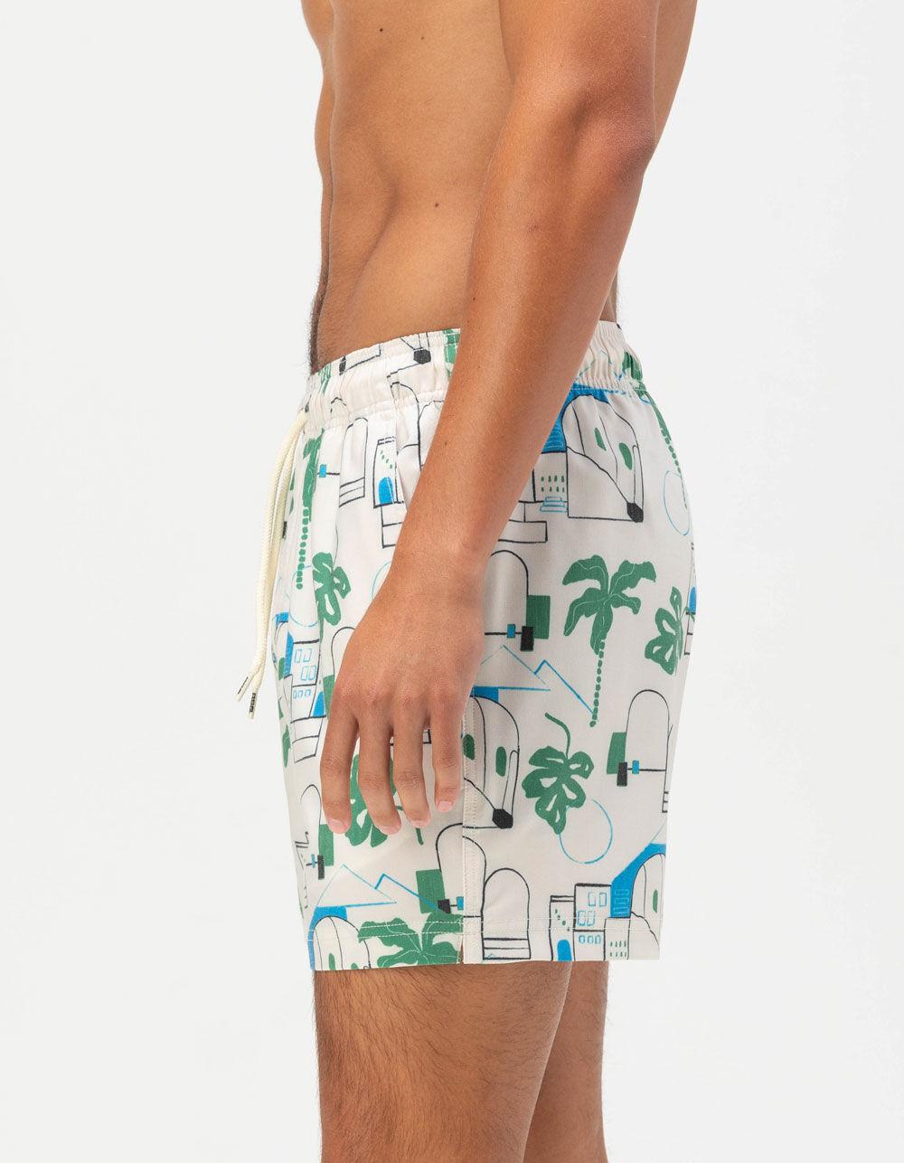 RSQ Mens Old Town Swim Shorts - TAUPE Product Image